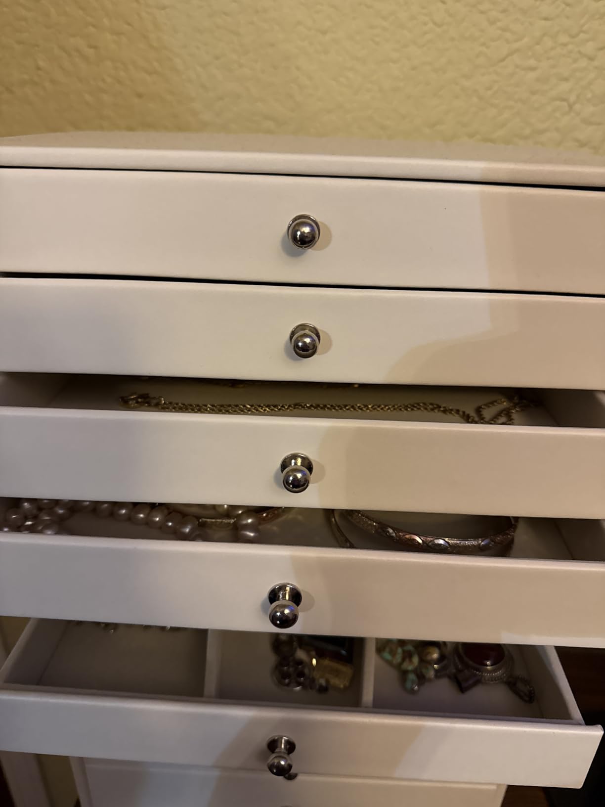 GUKA Large Jewelry Box, Jewelry Case with 10 Drawers for Big and Small Jewelry, Jewelry Storage Organizer for Watch Earrings Necklace Rings Bracelets, Birthday Wedding Gifts, Grey customer photo 2