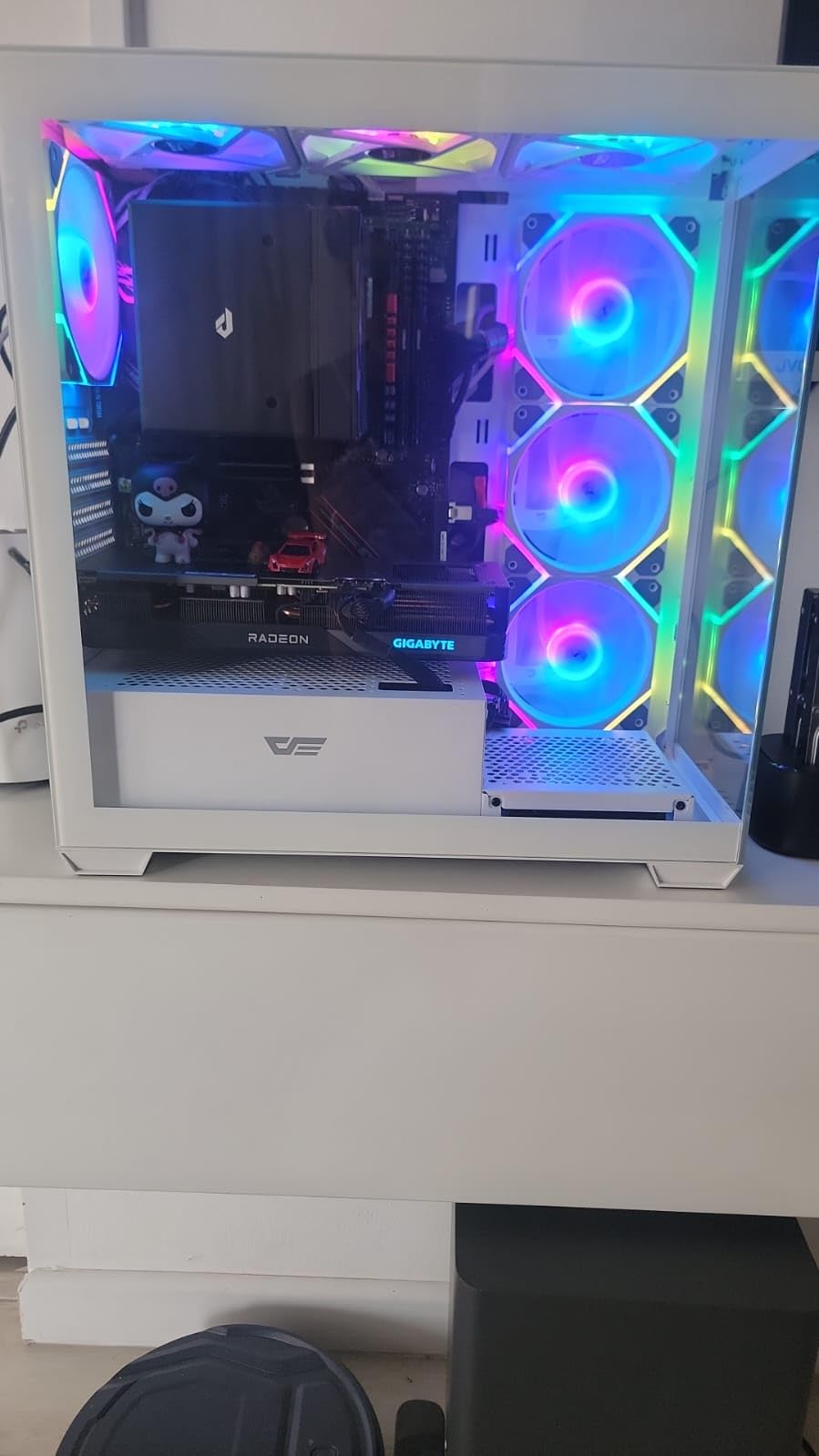 darkFlash ATX Mid-Tower PC Case, Pre-Install 4 PWM ARGB Fans Computer Case, Full View Dual Tempered Glass Gaming PC Case, Type C Port, Supports up to 360mm Water Cooling Radiator, Black(DS900) customer photo 2
