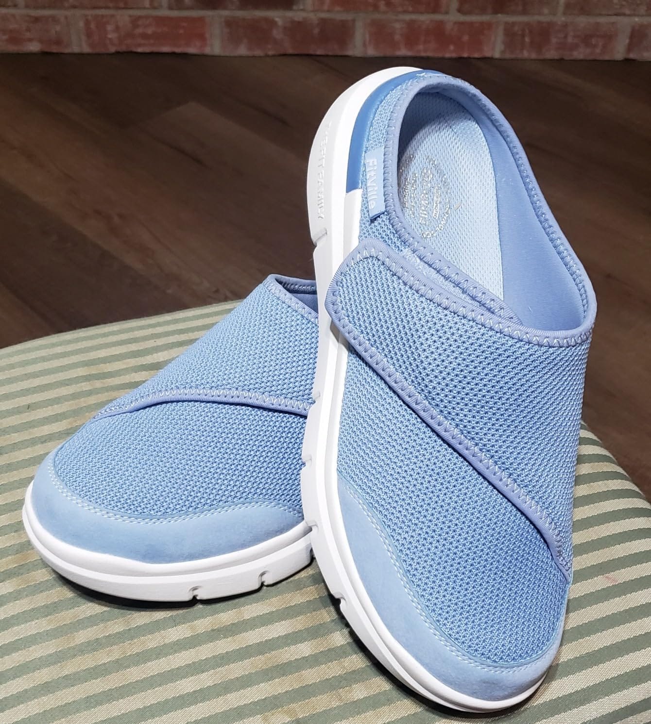 FitVille Women's Wide Adjustable Slippers with Arch Support Slip On Mules Clogs for Swollen Feet, Plantar Fasciitis & Diabetic Comfort, Indoor Outdoor customer photo 1