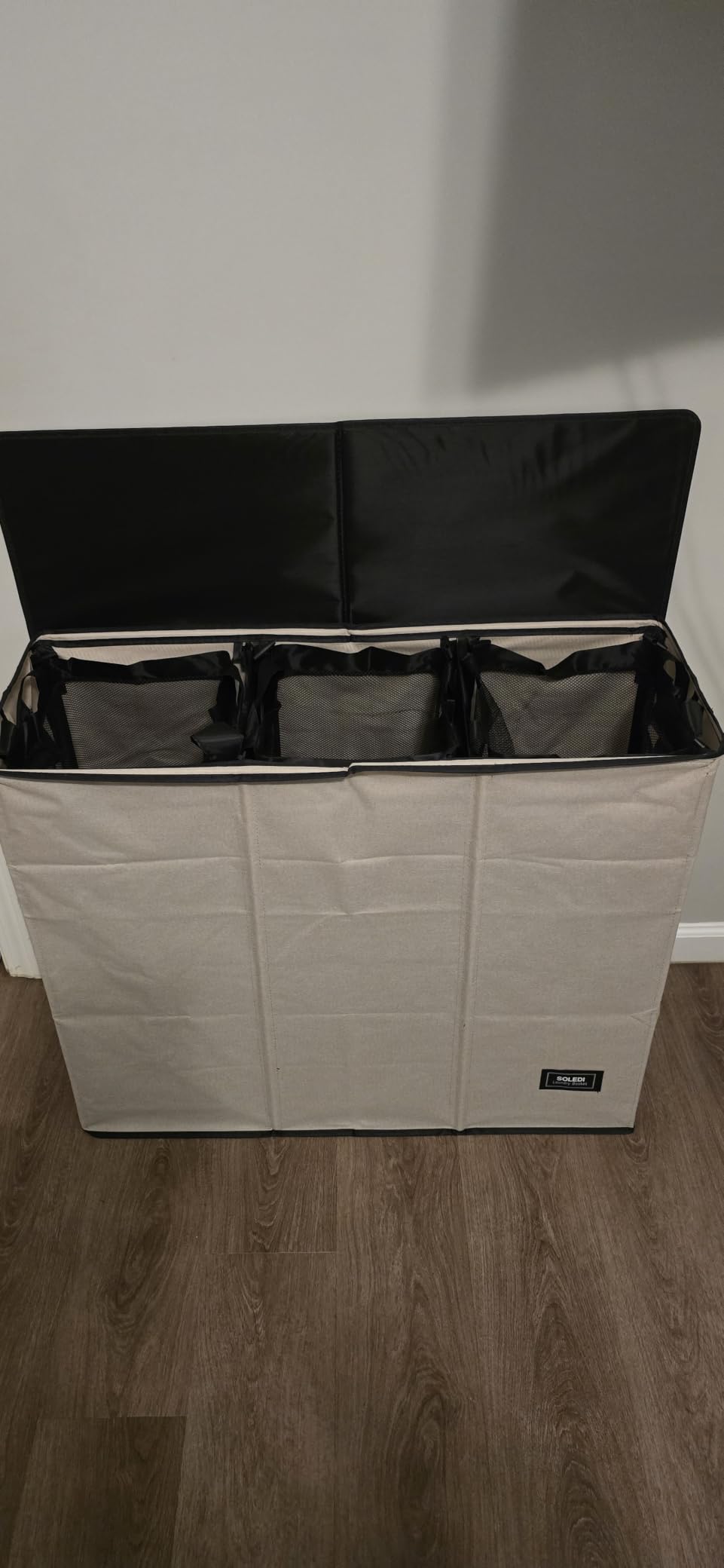 SOLEDI Laundry Hamper 3 section with lid and 3 Pcs Bag, Large Hamper 3 compartment 180L, Laundry Basket Laundry sorter Clothes hamper for Laundryroom Bedroom Blanket Storage Organizer customer photo 1