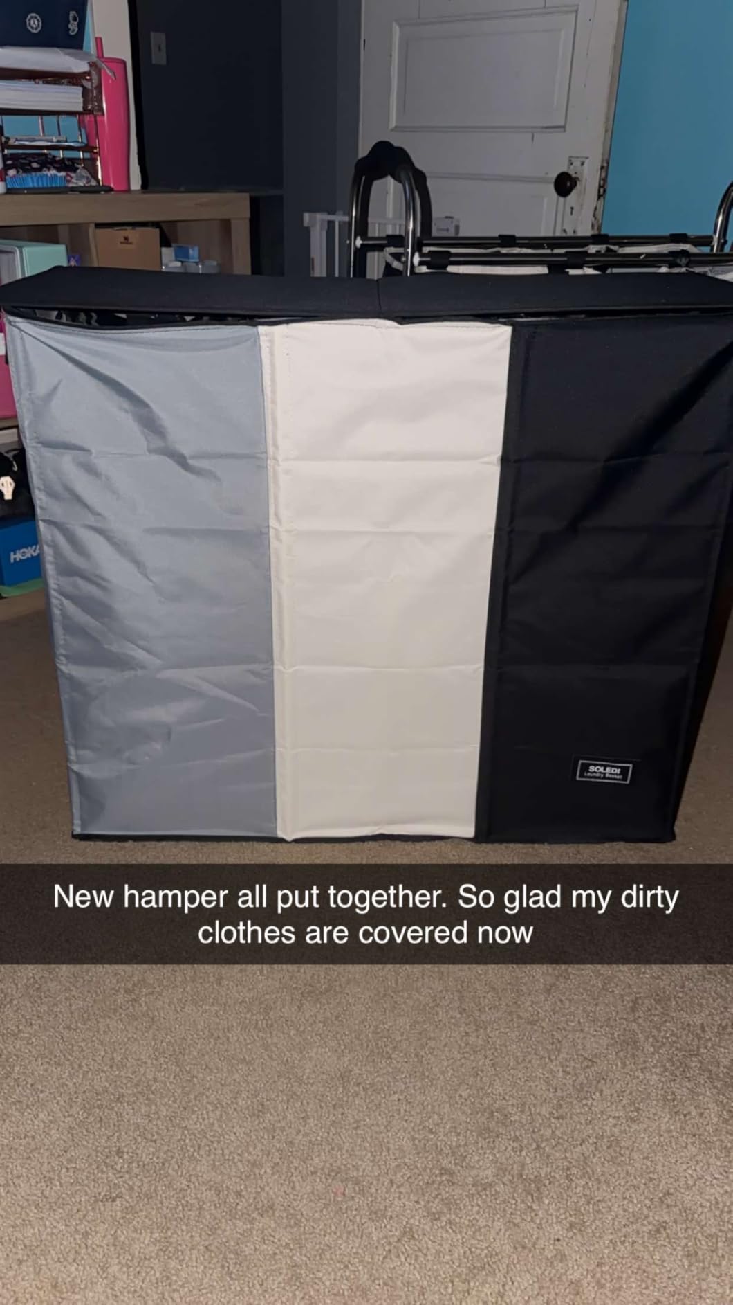 SOLEDI Laundry Hamper 3 section with lid and 3 Pcs Bag, Large Hamper 3 compartment 180L, Laundry Basket Laundry sorter Clothes hamper for Laundryroom Bedroom Blanket Storage Organizer customer photo 2