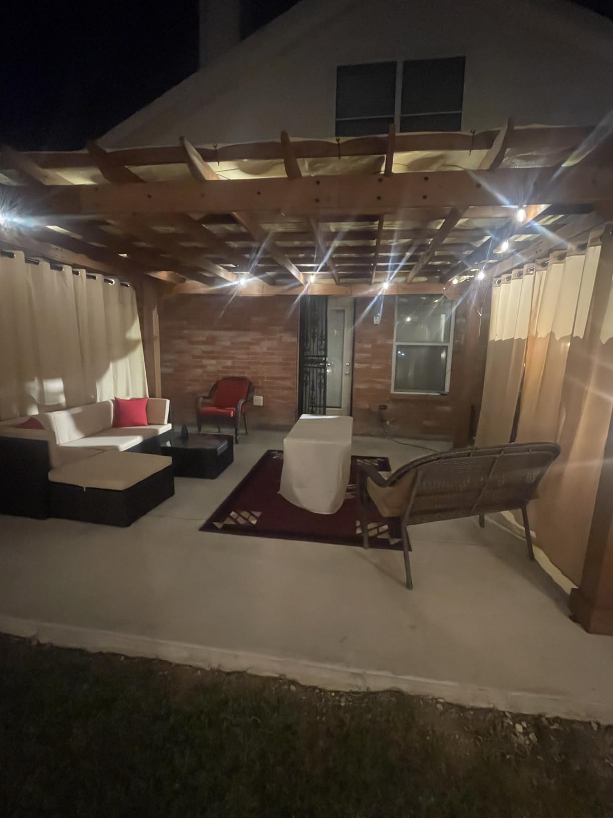Yardenaler 10x12 FT Wooden Pergola, Cedar Wood Gazebo with Flat Roof, Outdoor Garden Shelter with Stakes Included, Patio, Deck, Backyard, Lawn customer photo 2