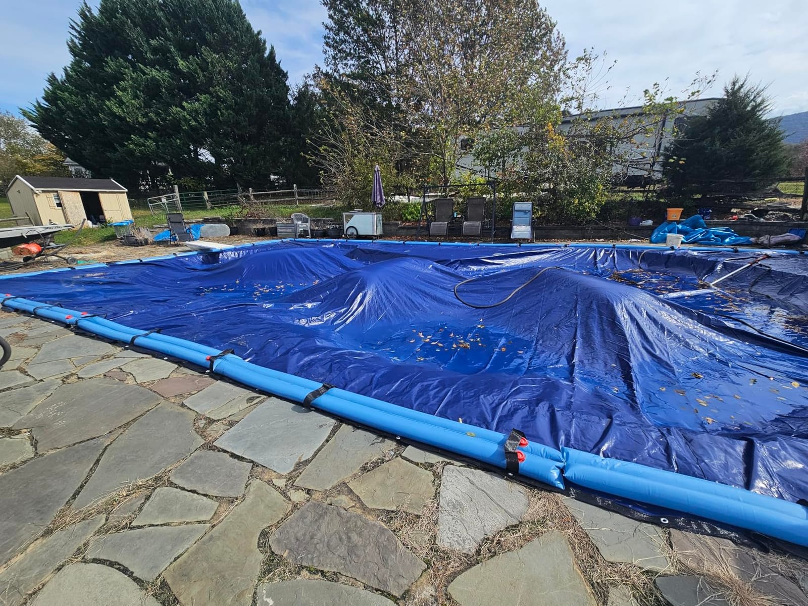 20x40 ft Rectangle Heavy Duty Inground Pool Cover, Navy Blue, Premium customer photo 2