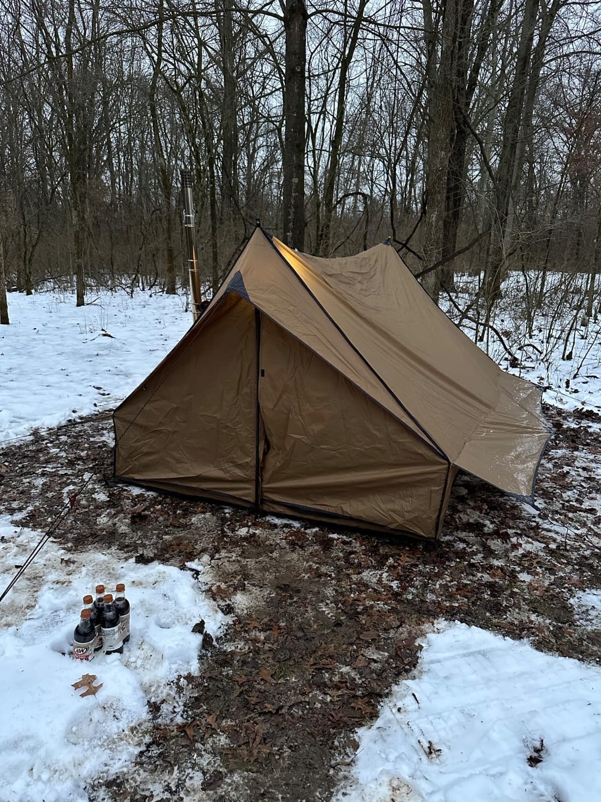 POMOLY Camping Hot Tent Cabin Tent, Chalet 70 Series Portable Wall Tents with Stove Jack and Two Poles for 2-3 Person Hiking, Backpacking customer photo 1