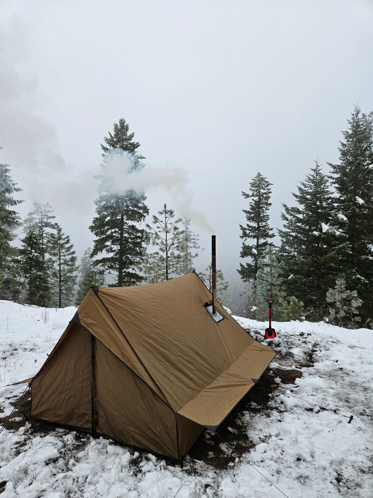 POMOLY Camping Hot Tent Cabin Tent, Chalet 70 Series Portable Wall Tents with Stove Jack and Two Poles for 2-3 Person Hiking, Backpacking customer photo 2