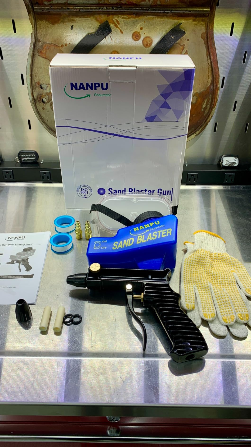 NANPU Light-Duty Air Sandblaster Gun Kit with Gravity Feed, Ceramic Nozzle customer photo 2