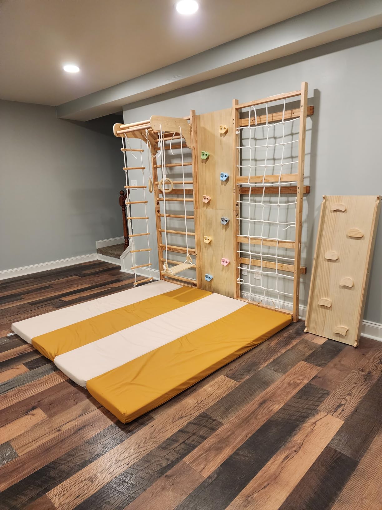 Avenlur Walnut 9-in-1 Swedish Ladder Wall Gym Kids, Indoor Climbing Wall customer photo 1