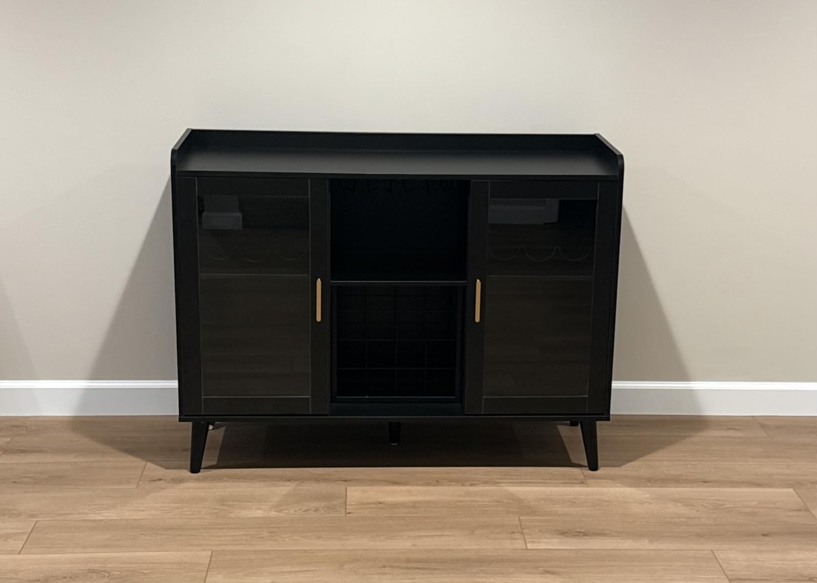 Wine Bar Cabinet with LED Light, Home Coffee Cabinet w/ Wine & Glass Holder customer photo 1