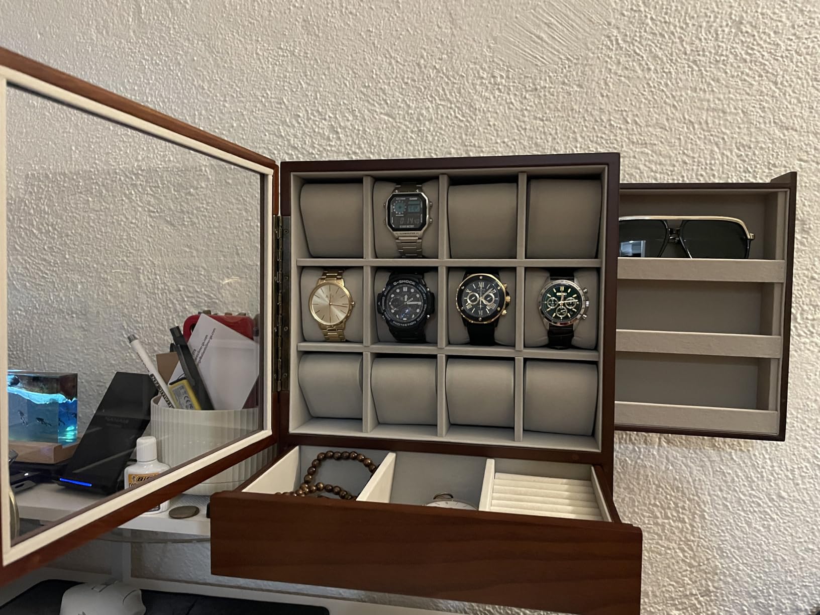 SONGMICS 24-Slot Watch Box, Watch Organizer with Glass Lid customer photo 1