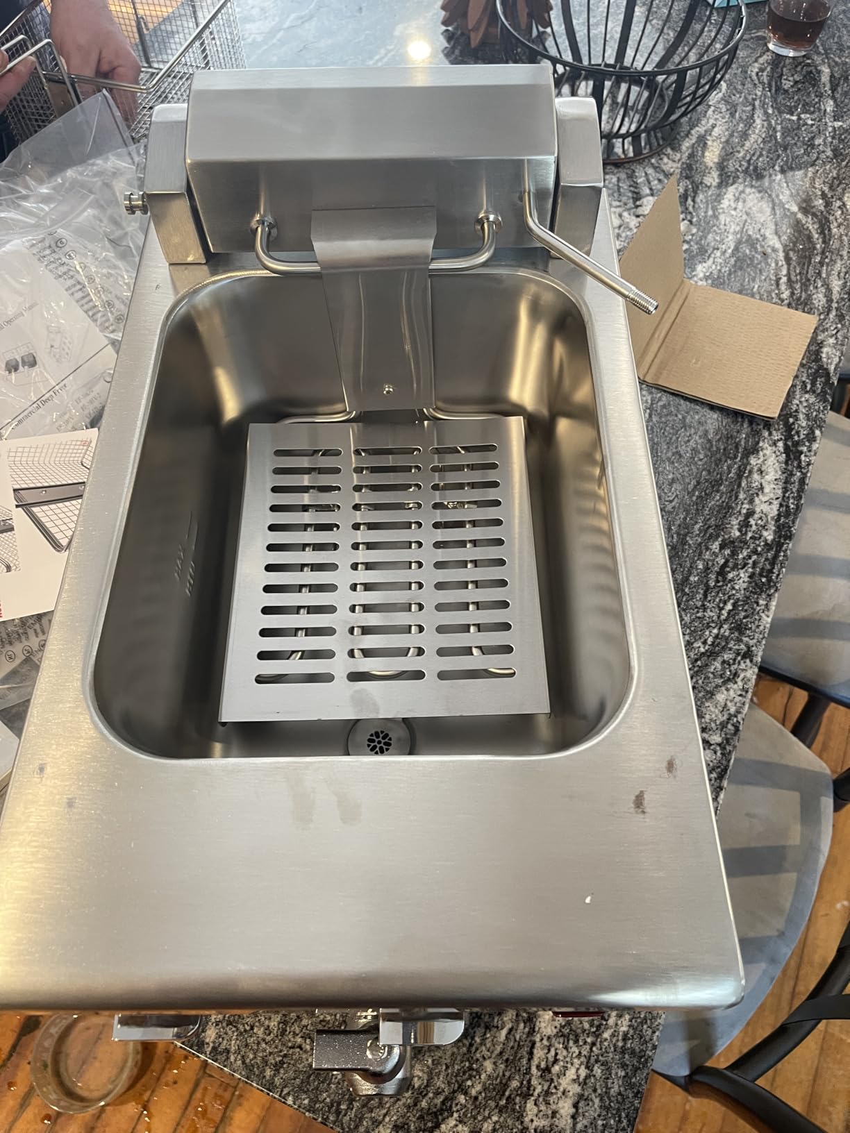 Commercial Deep Fryer 3500W Electric Countertop Fryer 25.4Qt Heavy Duty customer photo 2