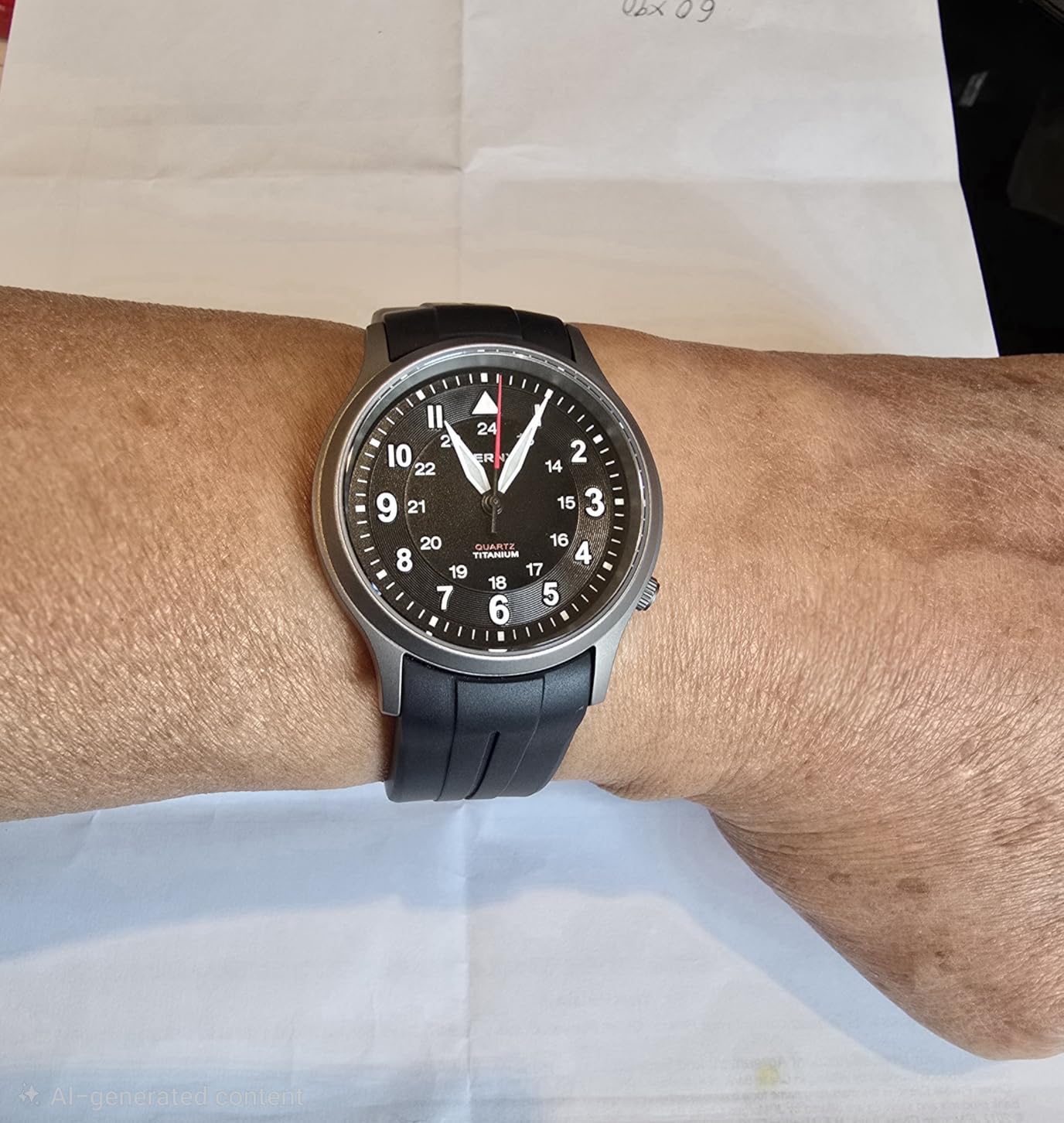 BERNY Titanium Field Watch for Men, Unisex Quartz 5ATM Waterproof Luminous customer photo 2