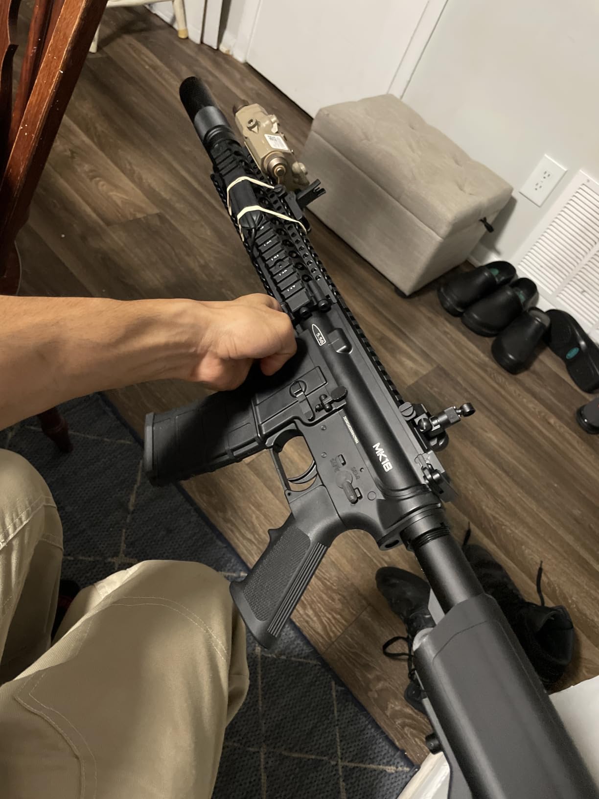 Evike Airsoft - 6mmProShop Daniel Defense Licensed MK18 Gas Blowback Airsoft Rifle by Golden Eagle (Color: Black) customer photo 1