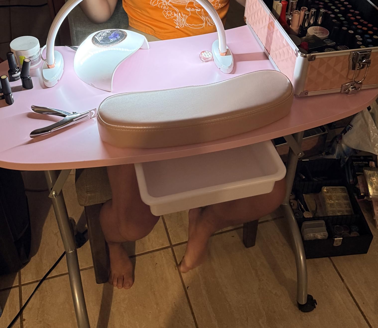 Joligrace Manicure Table Nail Tech Desk Professional Foldable Portable Desk customer photo 1