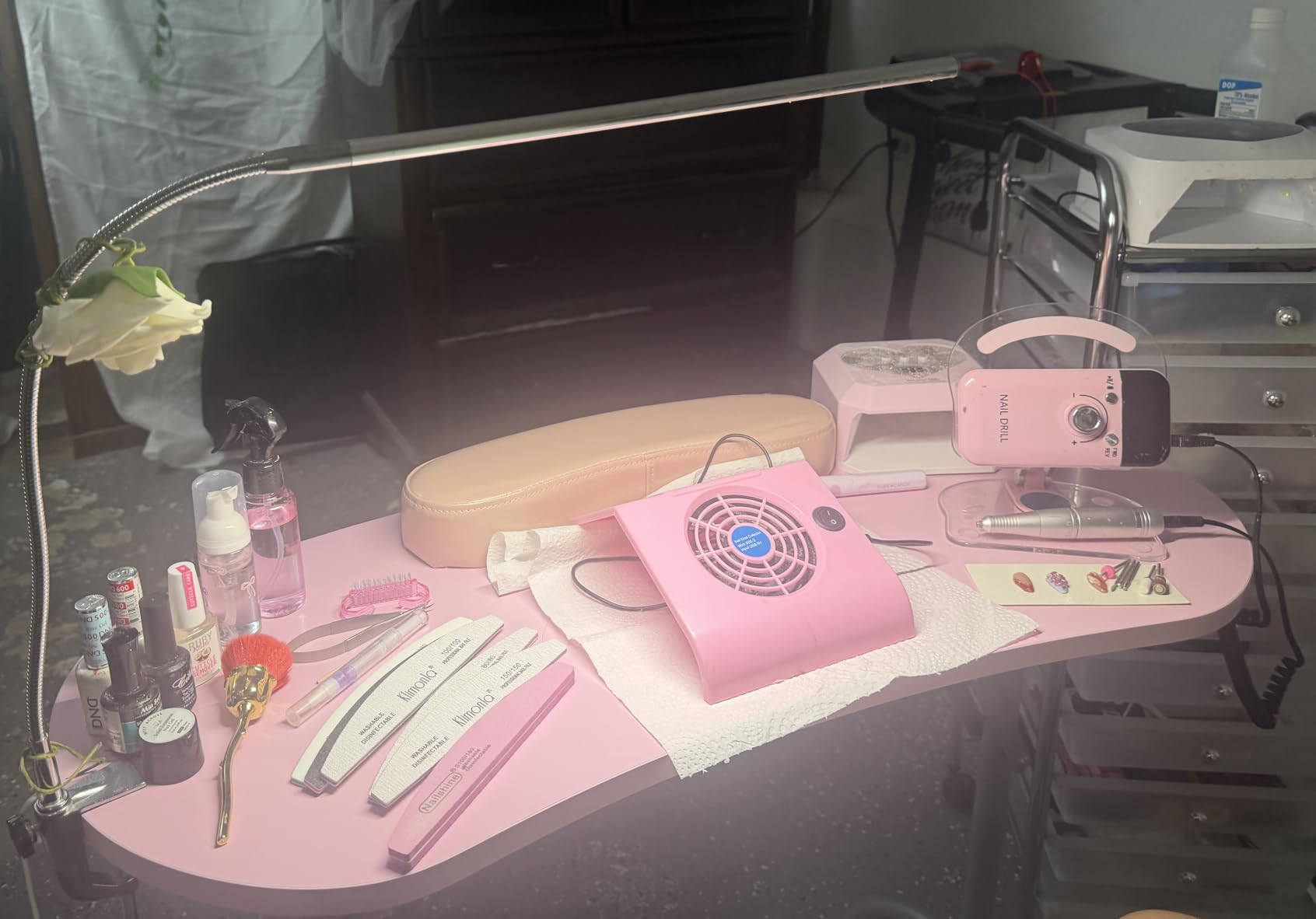 Joligrace Manicure Table Nail Tech Desk Professional Foldable Portable Desk customer photo 2