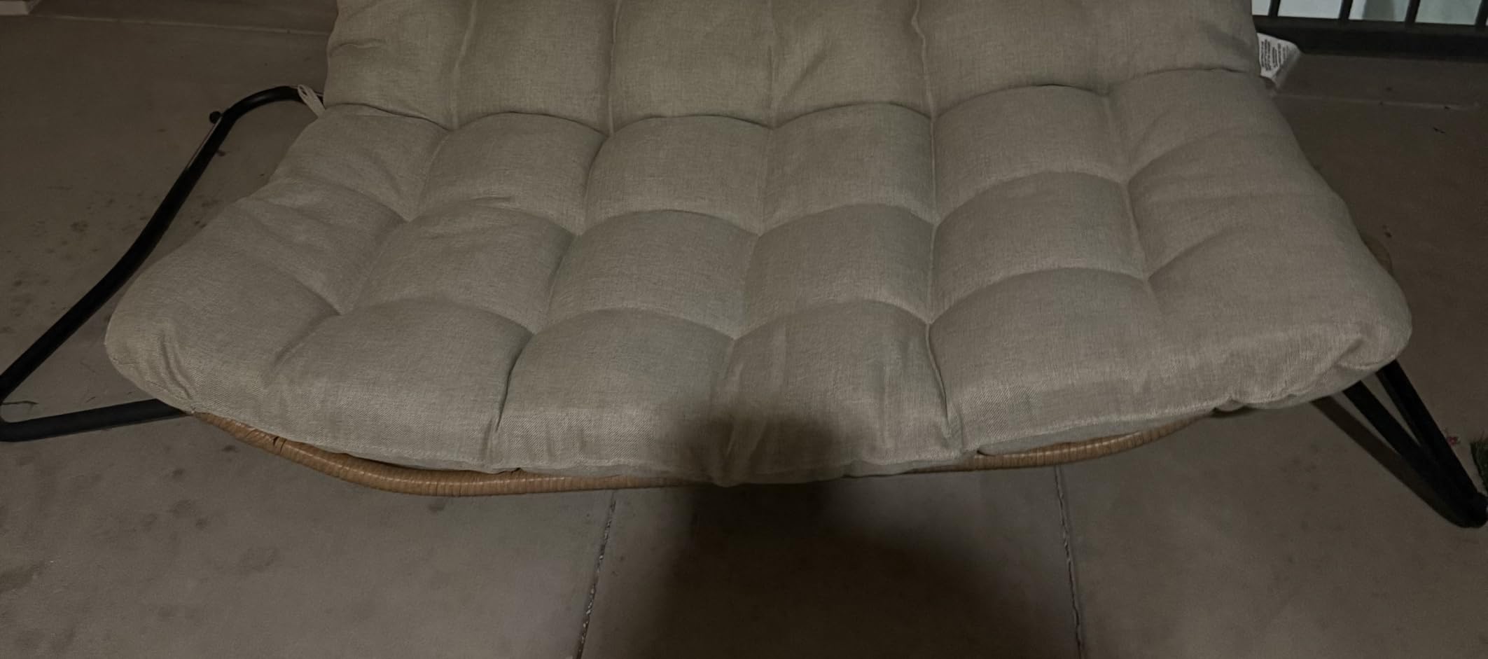 Outdoor Loveseat, Boho Rattan Patio Couch with Soft Cushion (Beige) customer photo 2