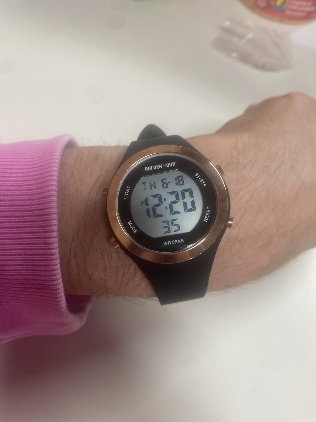 GOLDEN HOUR Waterproof Sport Women's Digital Chronograph Silicone Strap Watch customer photo 1