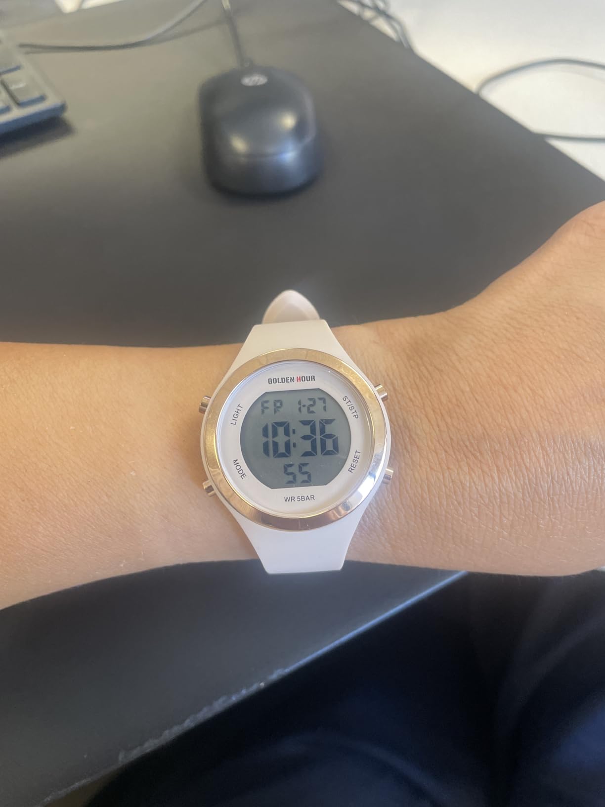 GOLDEN HOUR Waterproof Sport Women's Digital Chronograph Silicone Strap Watch customer photo 2