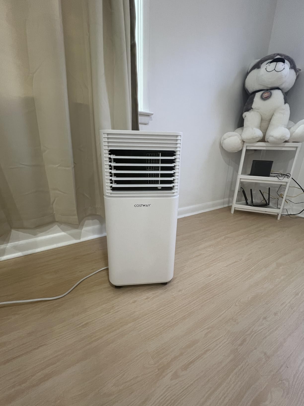 COSTWAY Portable Air Conditioner, 8000 BTU AC Unit Spaces up to 230sq.ft, with Remote Control, 24H Timer & Window Venting Kit, Sleep Mode, Suitable for Bedroom, Living Room, Office (Black, 8000BTU) customer photo 1