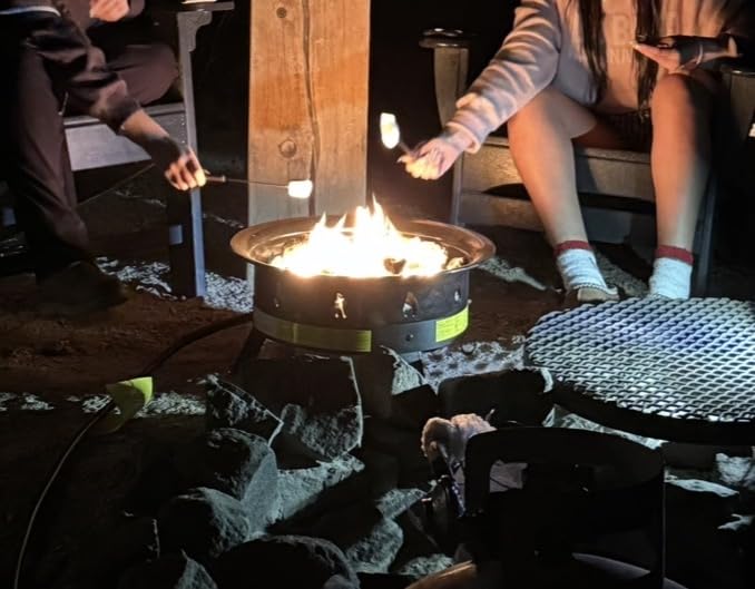Ciays Large Propane Fire Pit 19 Inch, Gas Fire Pit with Grill Grate, Folding Legs, Hose Hooks, Propane Tank Holder, Cover & Carry Strap, Portable Outdoor Fire Pit for Camping, 58,000 BTU customer photo 2