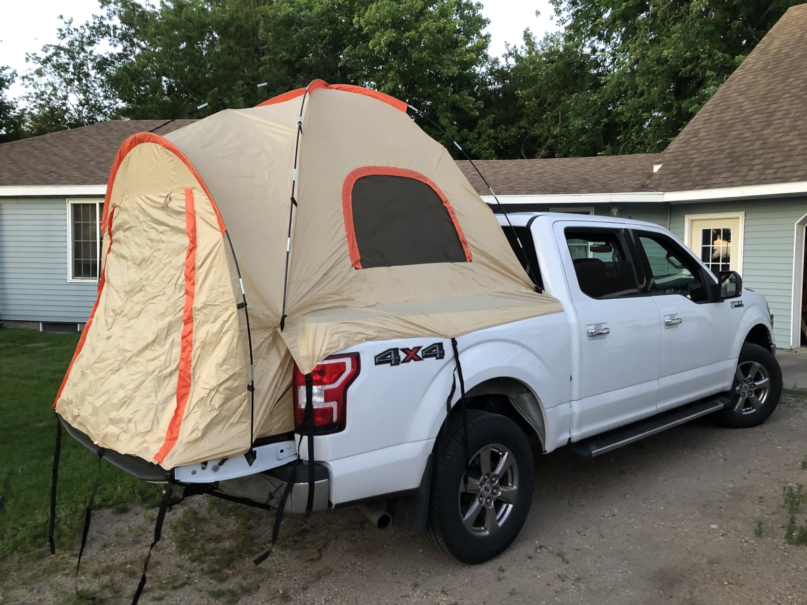 Pickup Truck Tent with Awning Shade,Waterproof PU5000mm Oxford for 5.5-6.3 FT Truck Bed for Camping Travel Outdoor Activities for Chevy Silverado 1500,Ram 1500/Dakota,F150,GMC 1500,Titan,Tundra customer photo 1