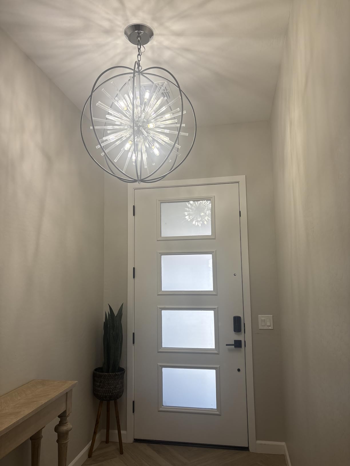 Vezzio Modern Foyer Entryway Crystal Chandelier Black customer photo 1