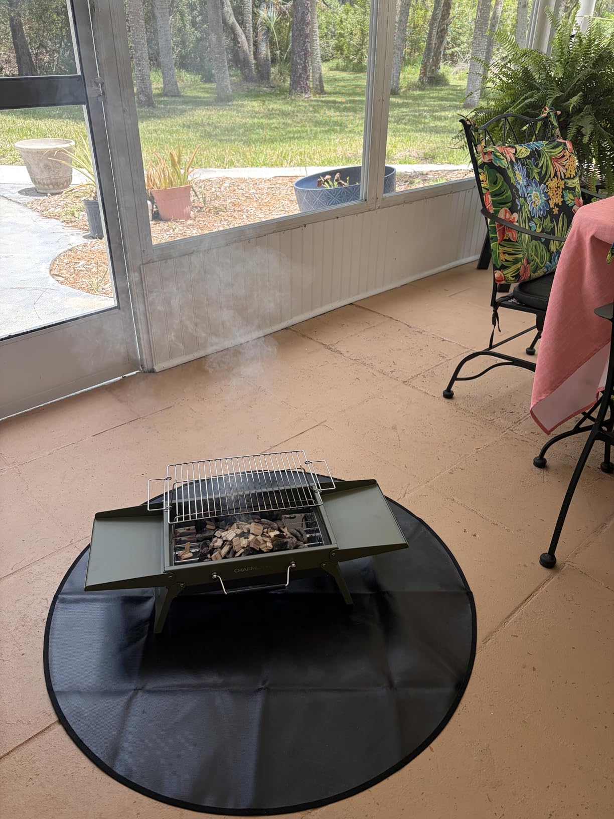Charmline 14 x 9 inches Small Portable Charcoal BBQ Grill, Foldable Compact Camping Barbecue for 1–3 People, Ideal for Camping, Tailgating, Beach, Picnic & Tabletop Use, Green customer photo 1