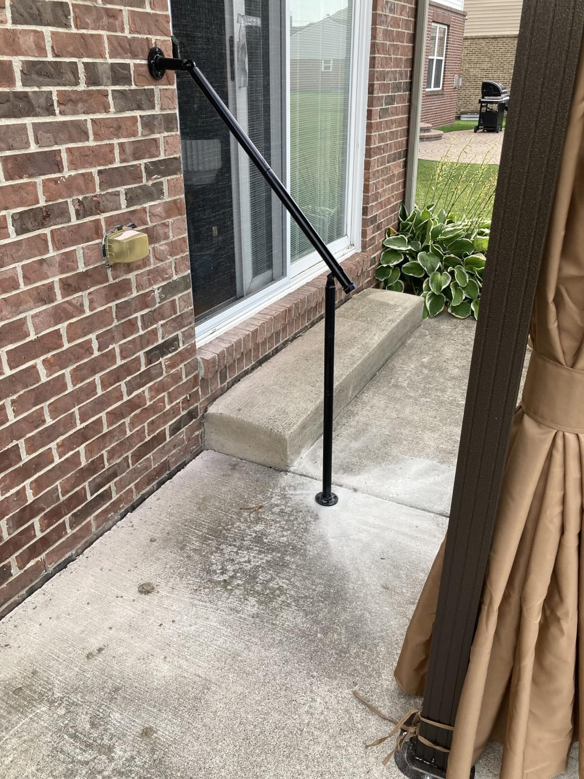 Hand Rails for Outdoor Steps,Metal Deck Railing Kit Fits 1 to 3 Steps,Railings for Outdoor Steps for Concrete,Brick,Porch Railing customer photo 1