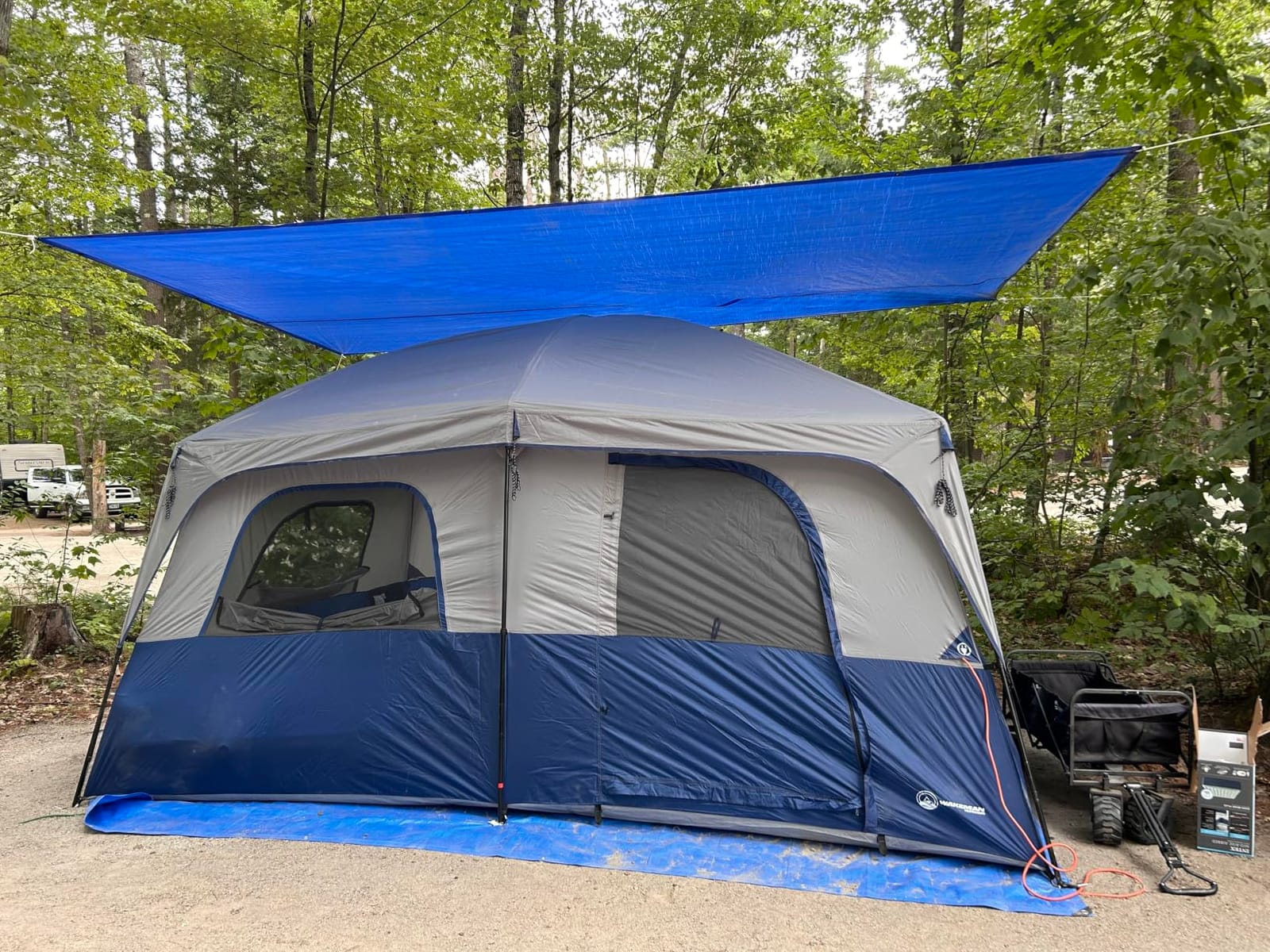 Wakeman Outdoors 10 Person Camping Tent with Rainfly, Navy customer photo 2