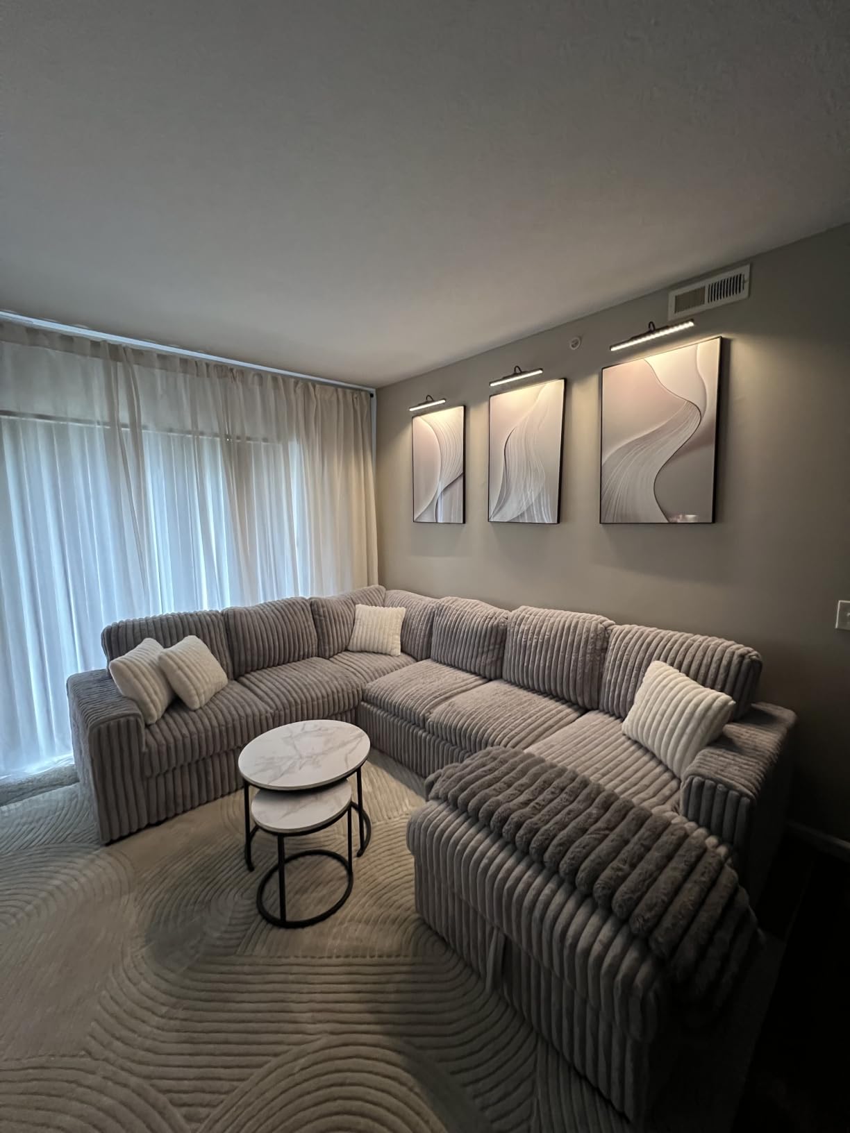 Large Framed Modern Luxury Wall Art for Living Room, 3 Piece 24x36 In customer photo 2