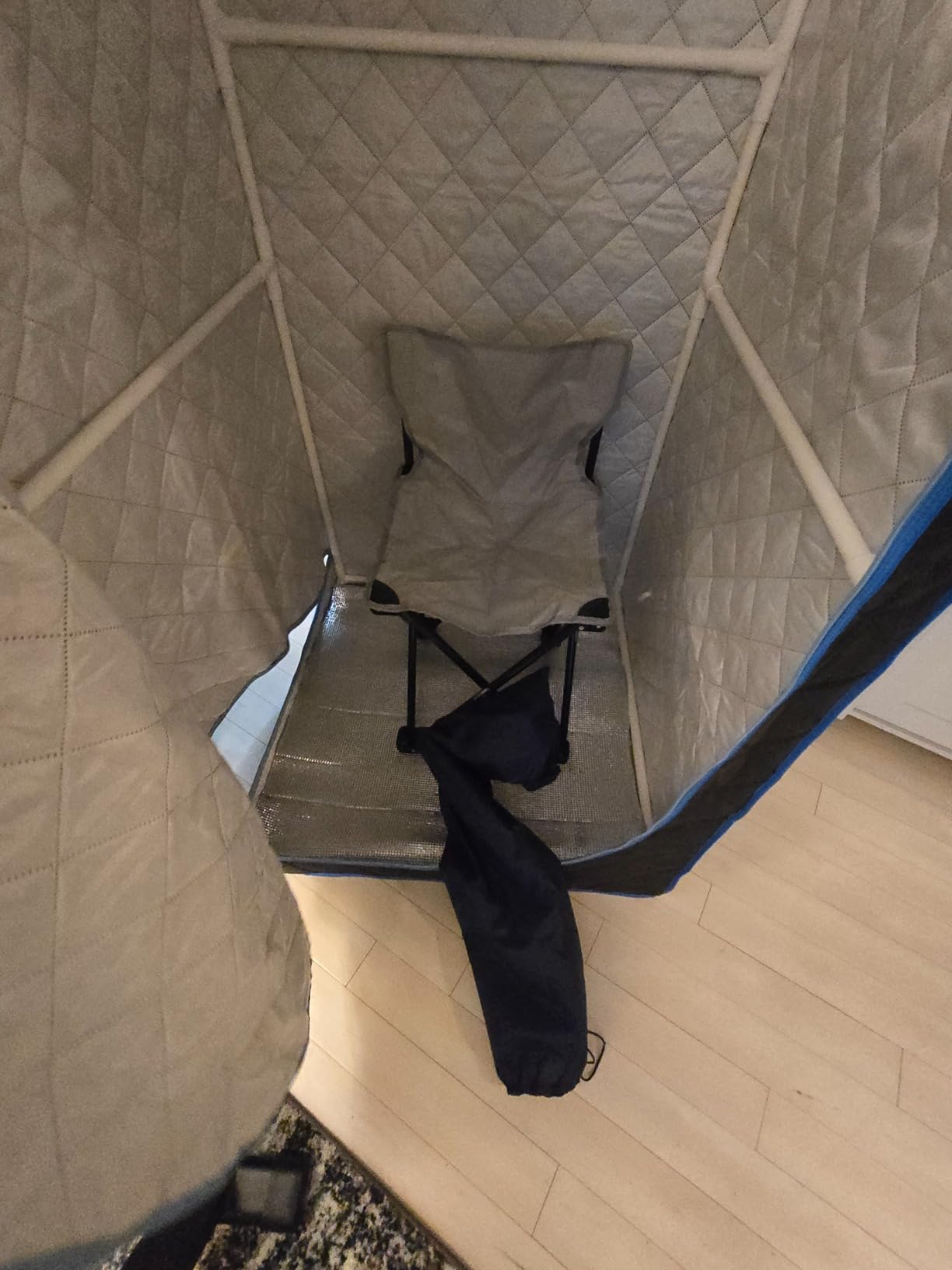 Foldable Portable Steam Sauna, Personal Sauna Tent for Home SPA with 1000w 2.2L Steamer, Folding Chair, Remote Control, Black customer photo 1