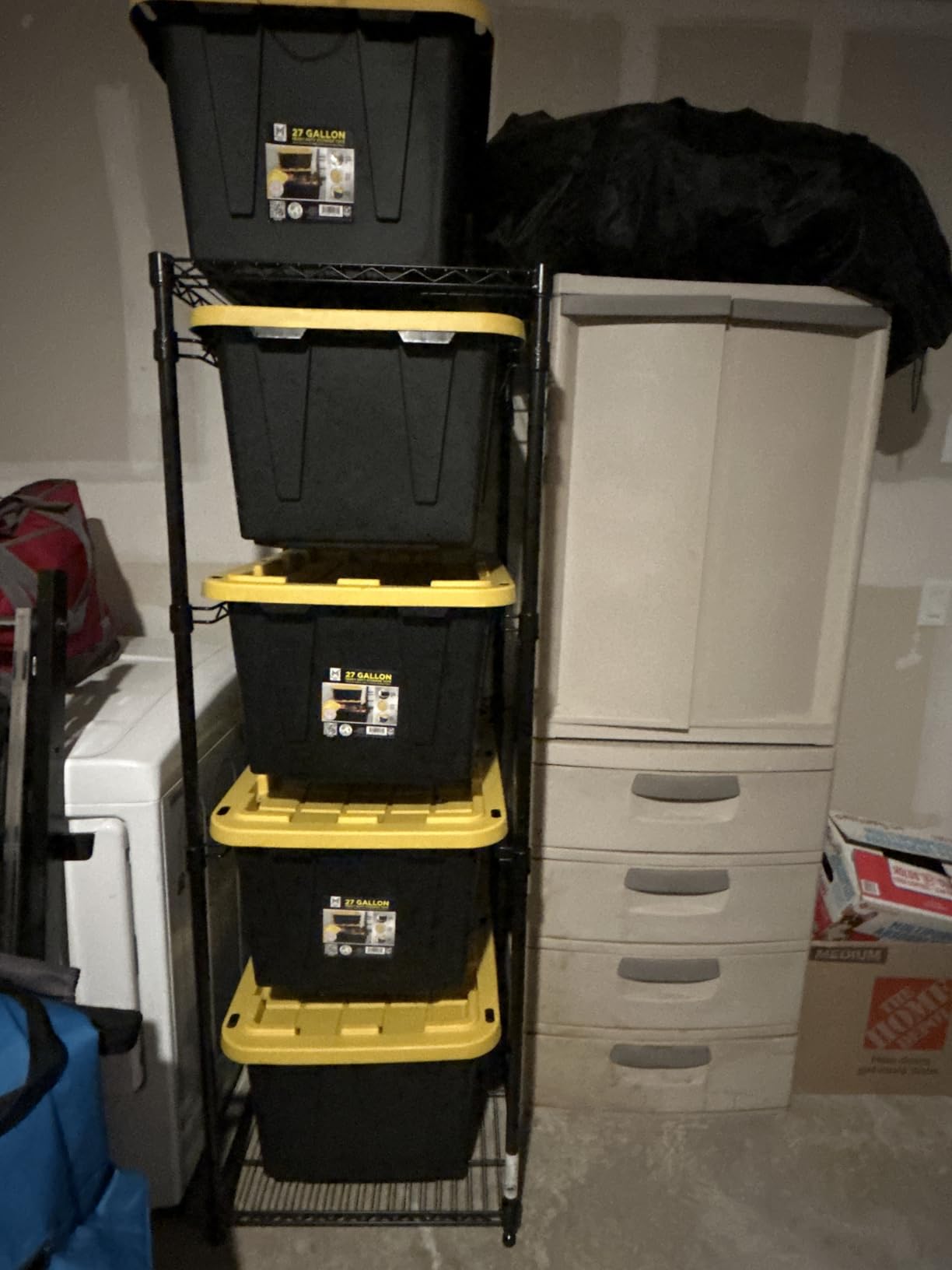 SafeRacks 5-Tier Steel Tote Rack for 27 Gallon Bins - Black, 2 Pack customer photo 2