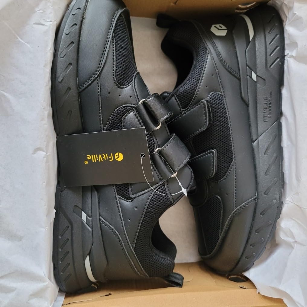 FitVille Extra Wide Walking Shoes for Men Wide Width, Hook and Loop Orthopedic Sneakers for Swollen Feet Neuropathy - Rebound Core V8 customer photo 1