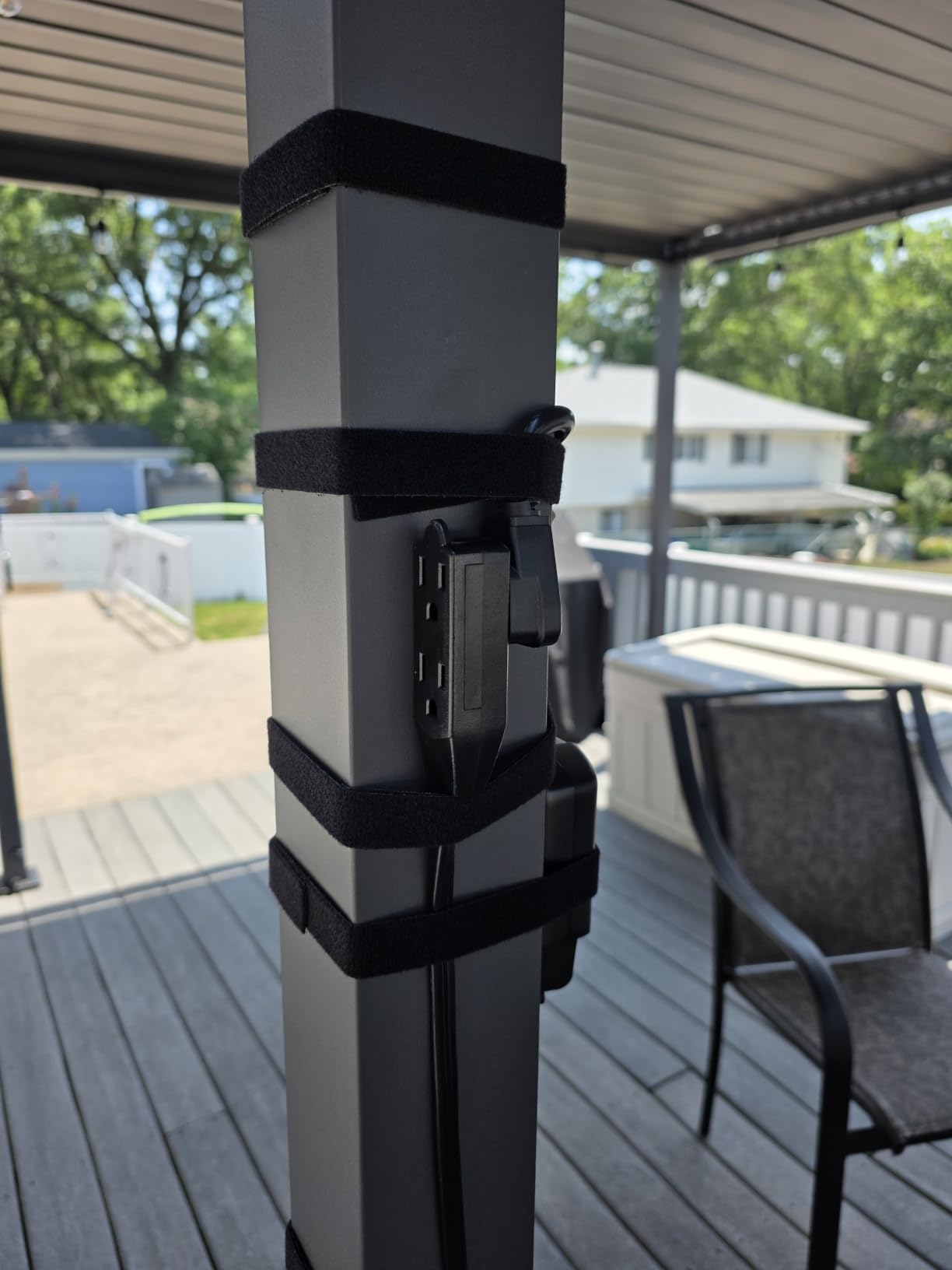 MIRADOR 80S Louvered Pergola 10' x 12', Modern Style with Adjustable Louvers and Integrated Drainage System for Deck Garden Yard, Easy Installation, Charcoal customer photo 2