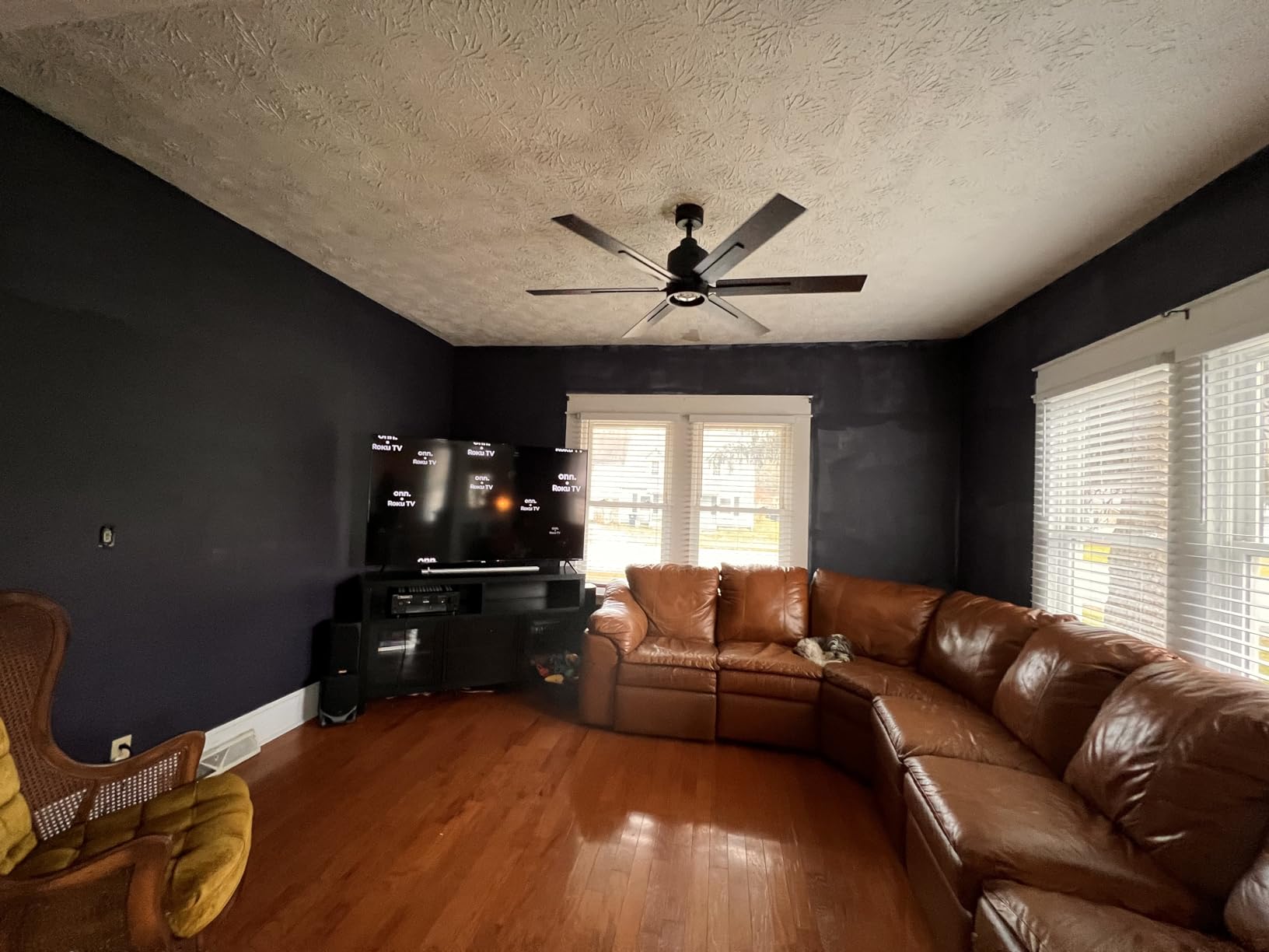 hykolity 72 Inch Modern Flush Mount Large Nickel Ceiling Fan with Light customer photo 1