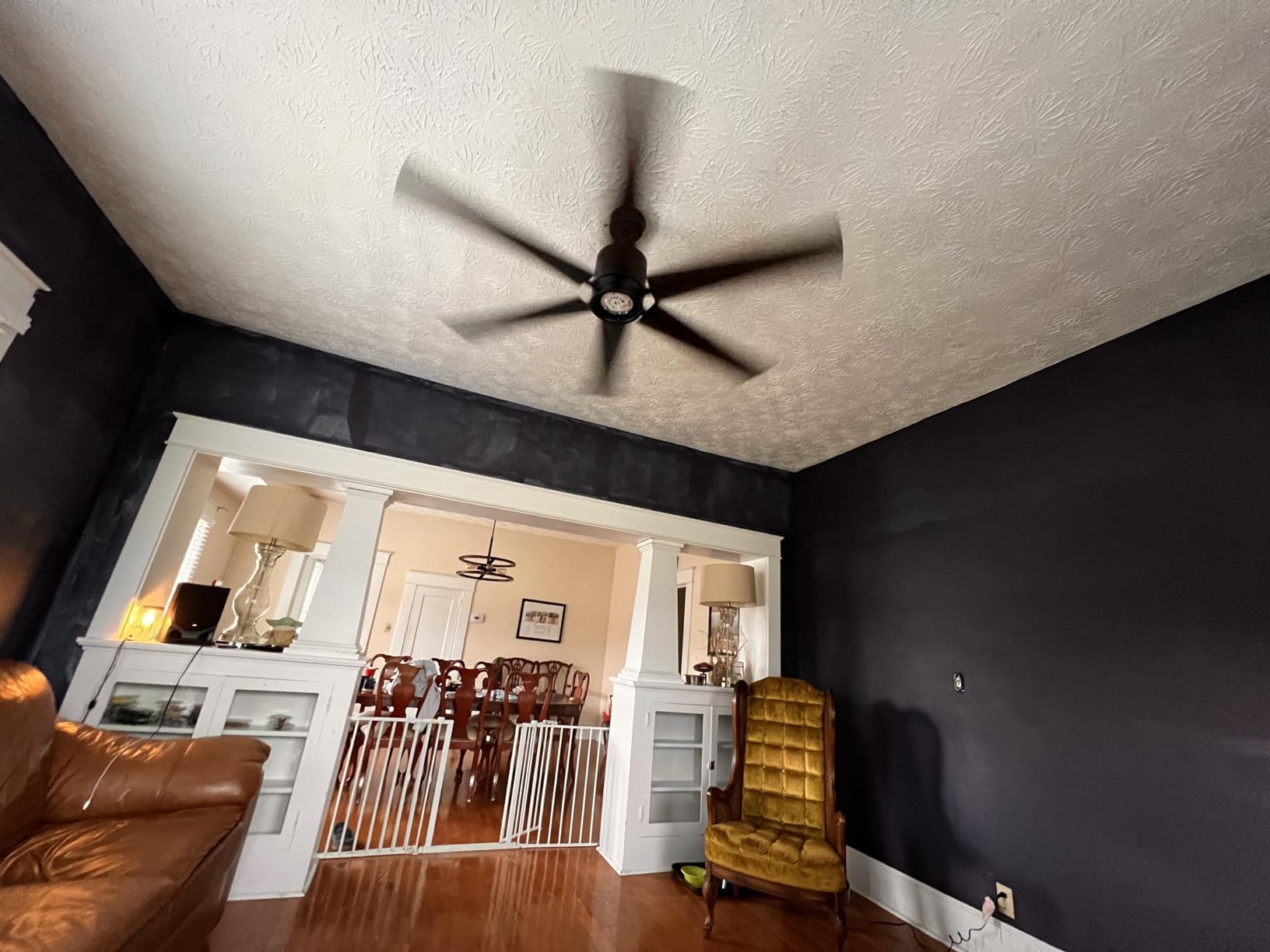 hykolity 72 Inch Modern Flush Mount Large Nickel Ceiling Fan with Light customer photo 2