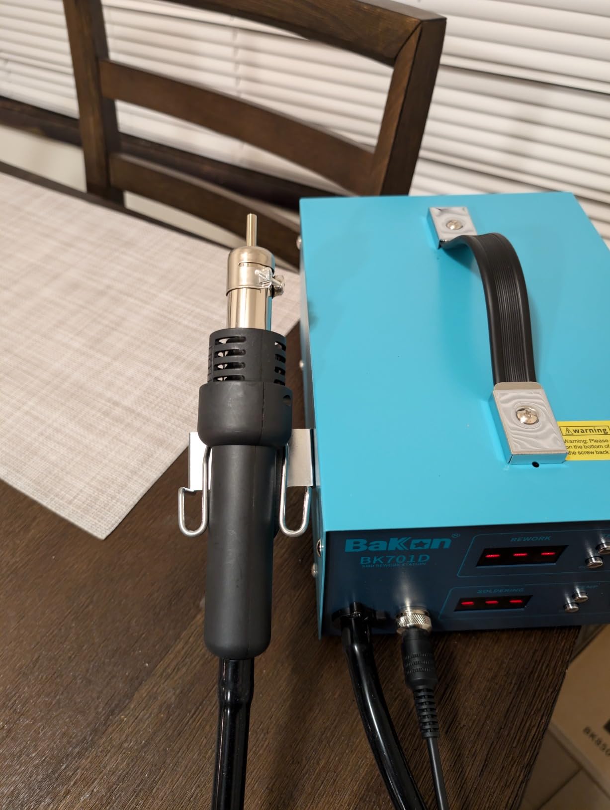 BK701D 700W Soldering Station, 2 In 1 Hot Air Rework & Soldering Iron Station, SMD ESD Safe Solder Station,Electronic Soldering Kit For Mobile Phone Laptop Repair or Circuit Board Soldering customer photo 1