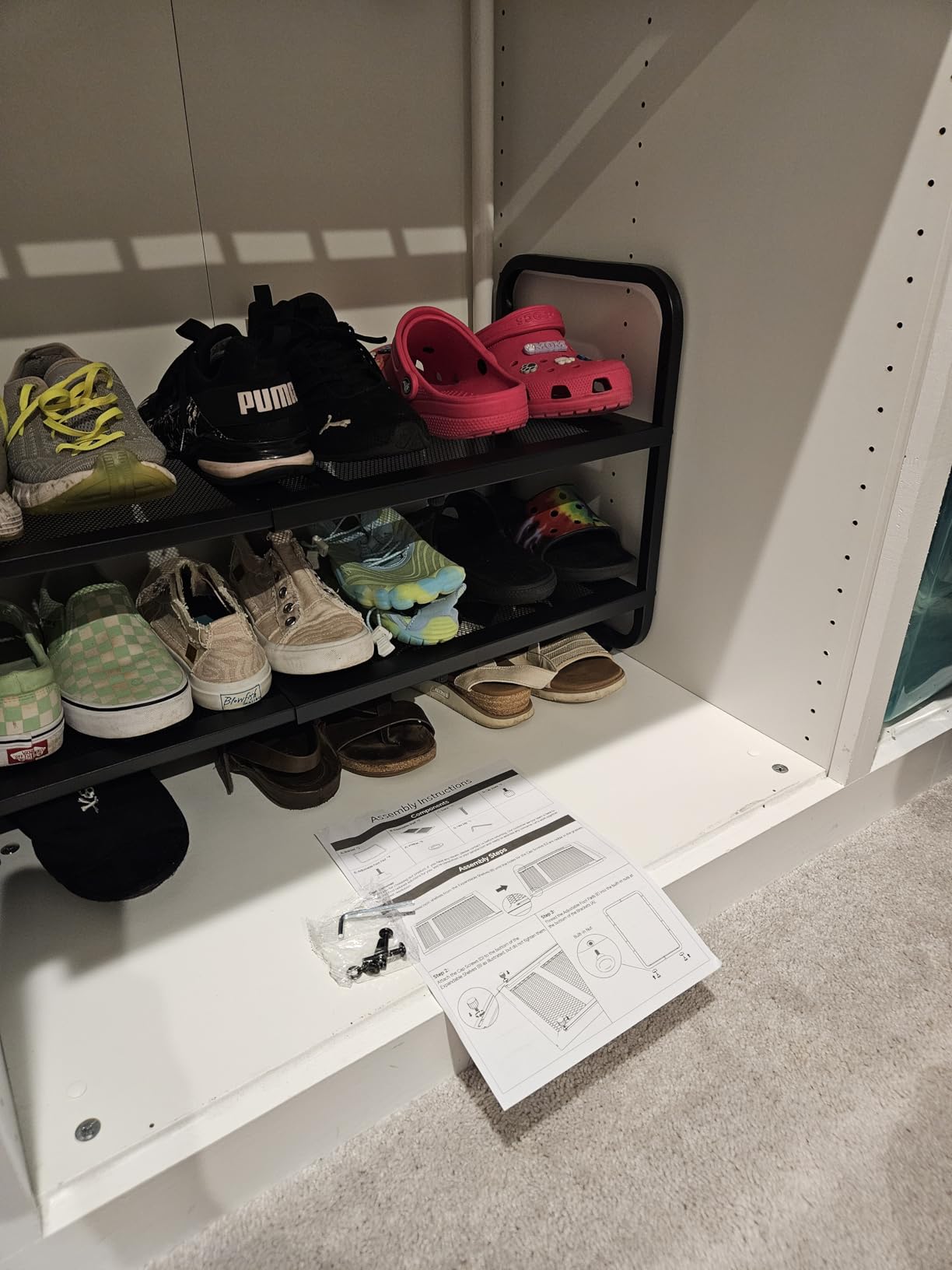 Expandable Metal Shoe Rack for Closet, Entryway & Garage, 2-Tier, Black customer photo 1