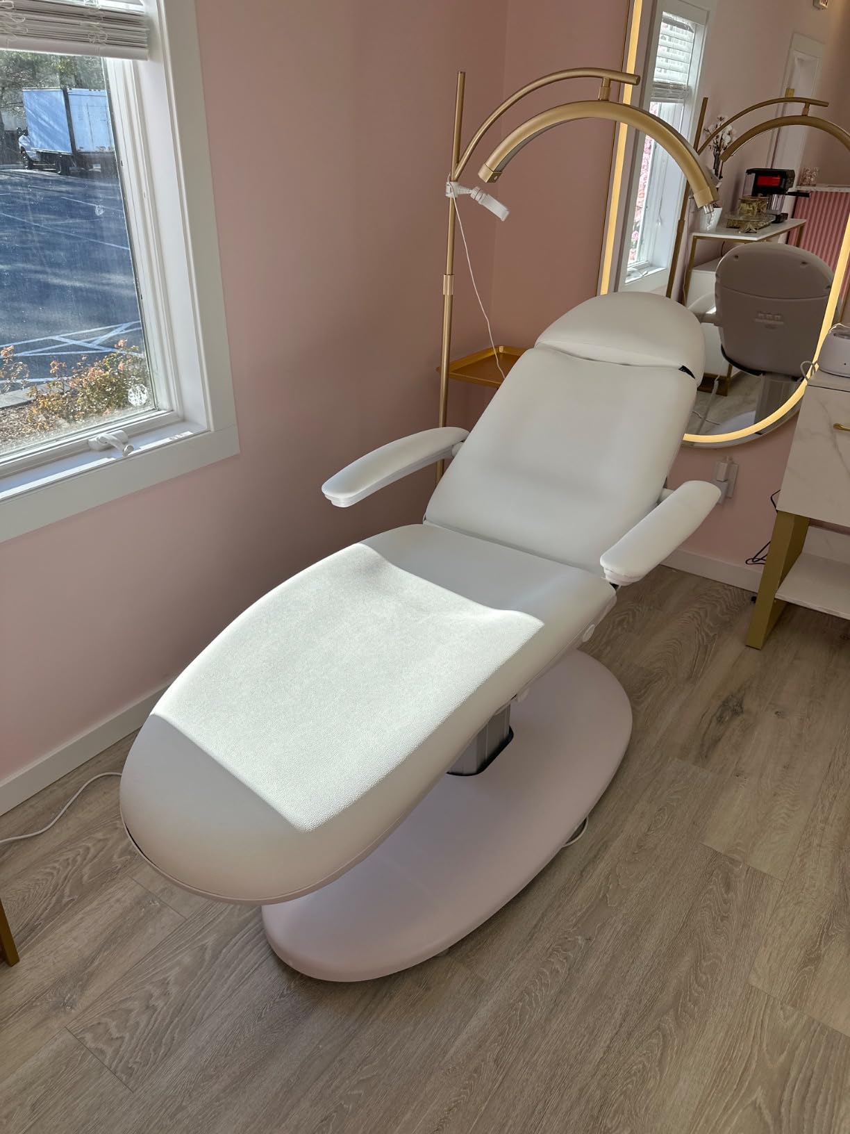 SKINACT Venus Electric Medical Spa Treatment Table & Chair with Wired Hand Remote Control, Adjustable Multi-Function Esthetician Bed for Facial, Med Spa, Massage & Beauty Treatments, Sand customer photo 2