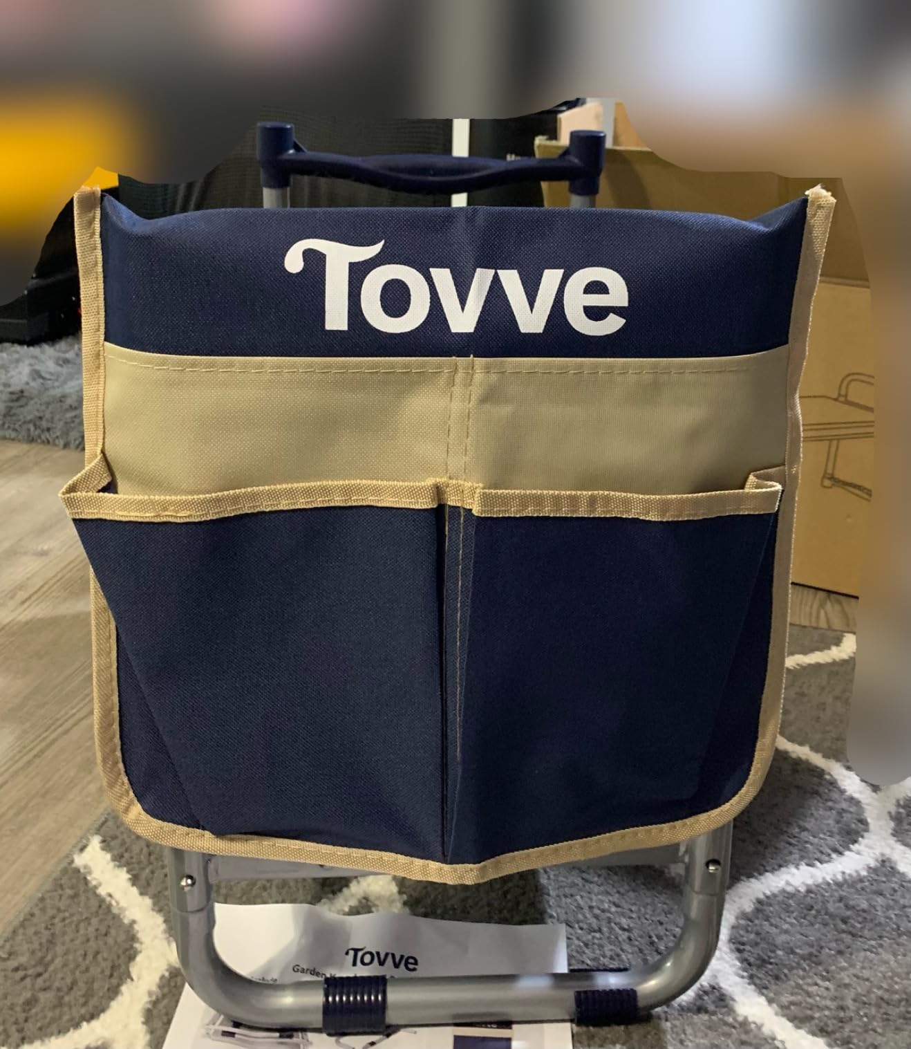 Tovve Foldable Garden Kneeler and Seat, Heavy Duty Garden Stool with 10