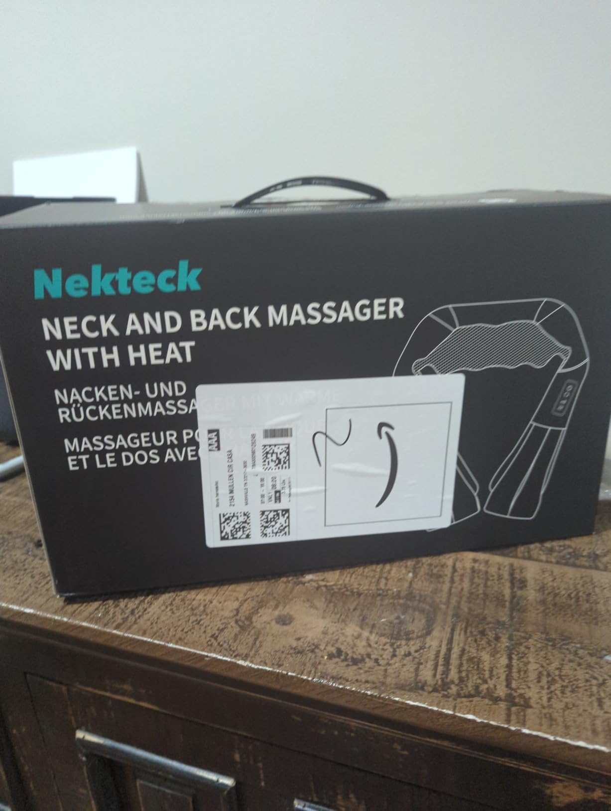 Nekteck Shiatsu Neck Massager with Heat for Pain Relief, Gray, NOT Cordless customer photo 1