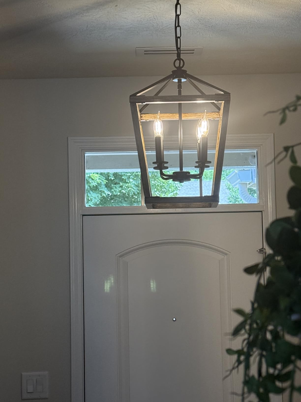 Black Farmhouse Chandelier, 4-Light Foyer Lighting Fixtures for Dining Room customer photo 2