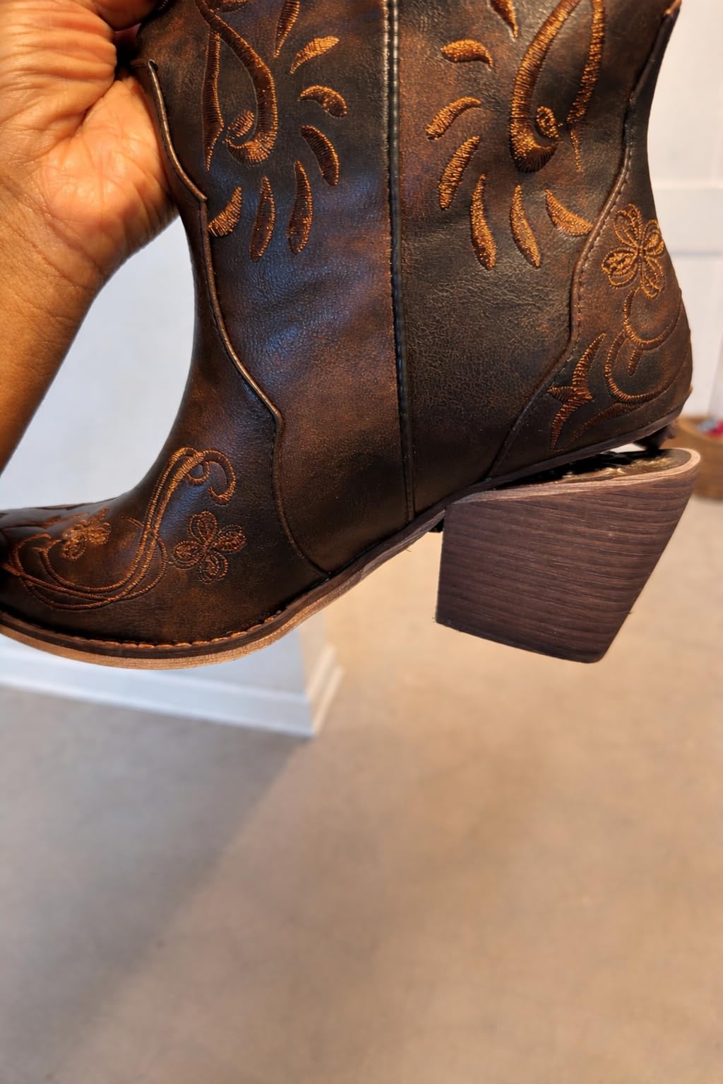 wetkiss Knee High Cowboy Boots for Women, Stable and Comfortable customer photo 2