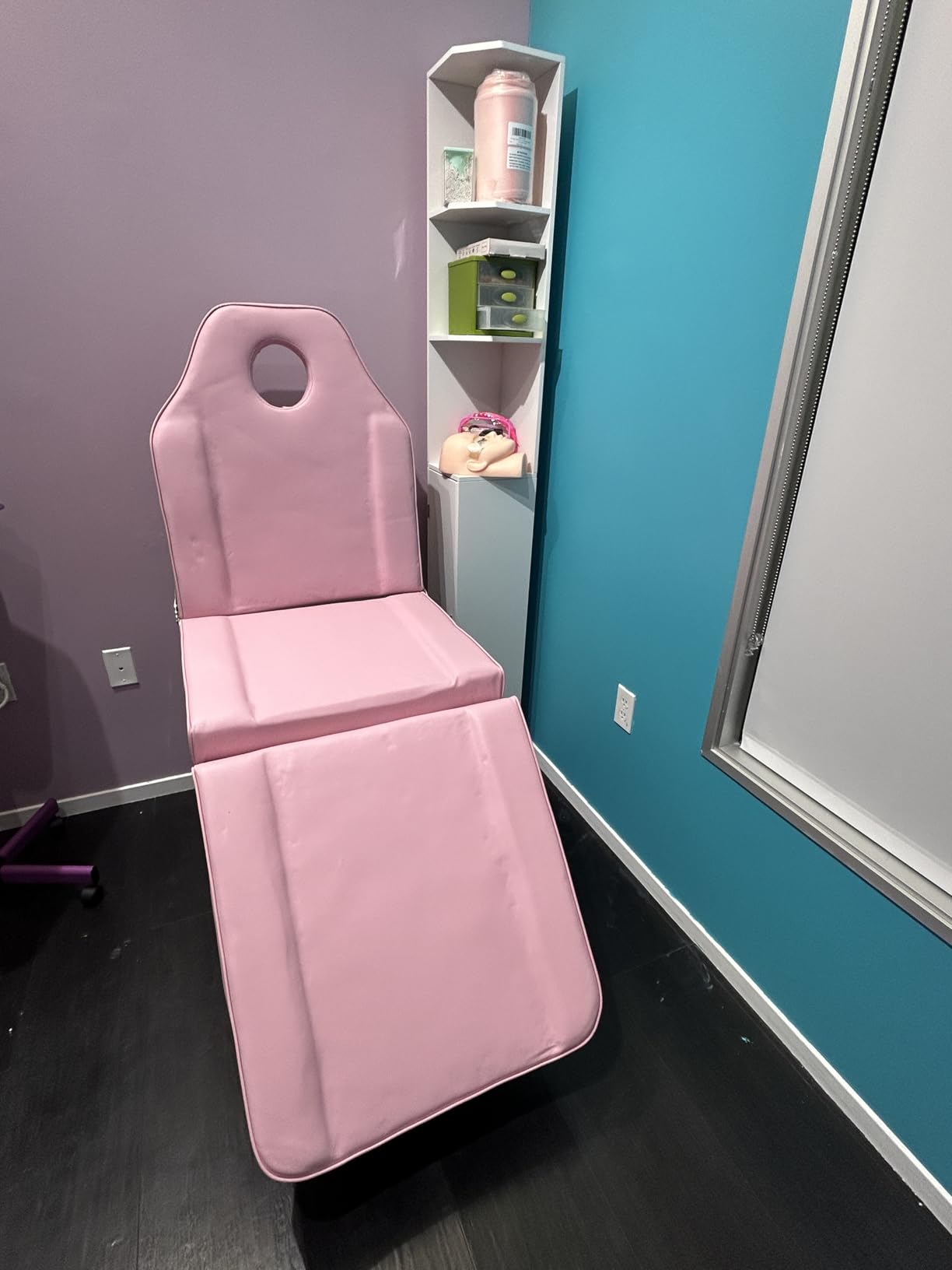 Massage Table Tattoo Chair with Hydraulic Stool, 300 lb Capacity, White customer photo 2