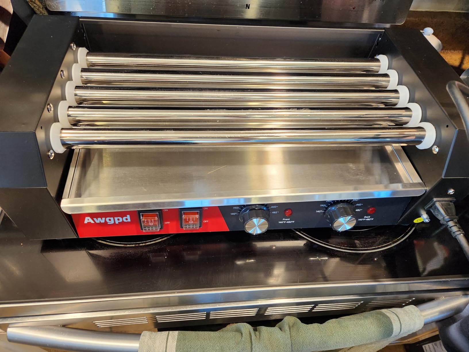 1650W Commercial Hot Dog Rollers Machine,11 Rollers 30 Hotdog Roller Grill customer photo 1