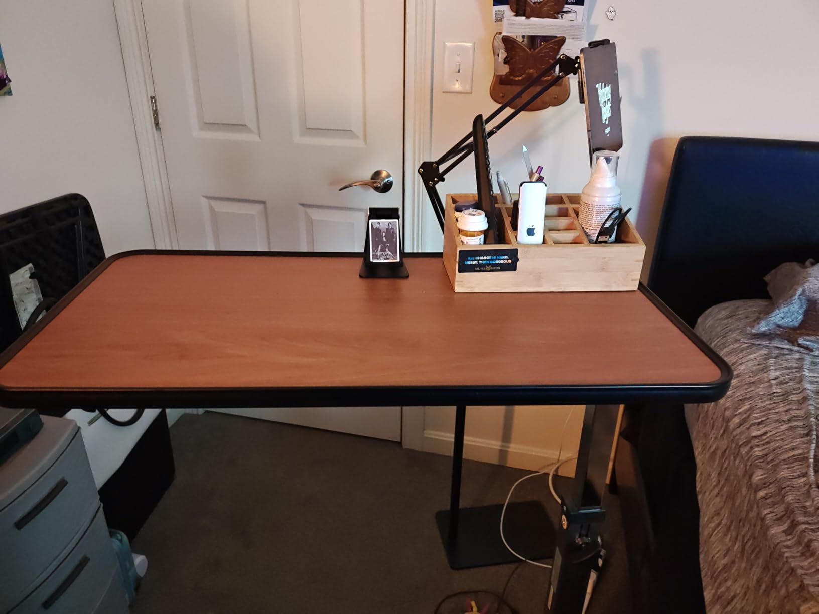 Medical king Adjustable Overbed Bedside Table Hospital Table customer photo 2