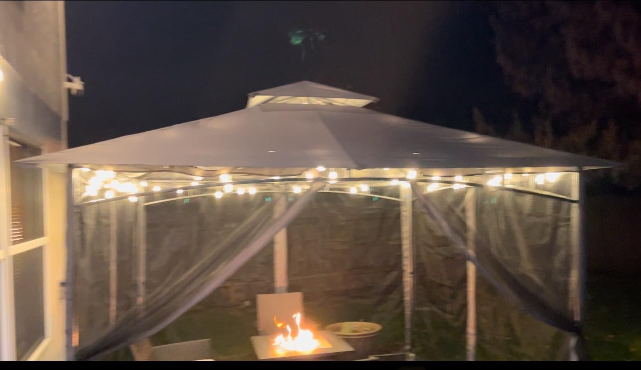 ABCCANOPY Gazebos for Patios 10x12 with Mosquito Netting, Khaki customer photo 2