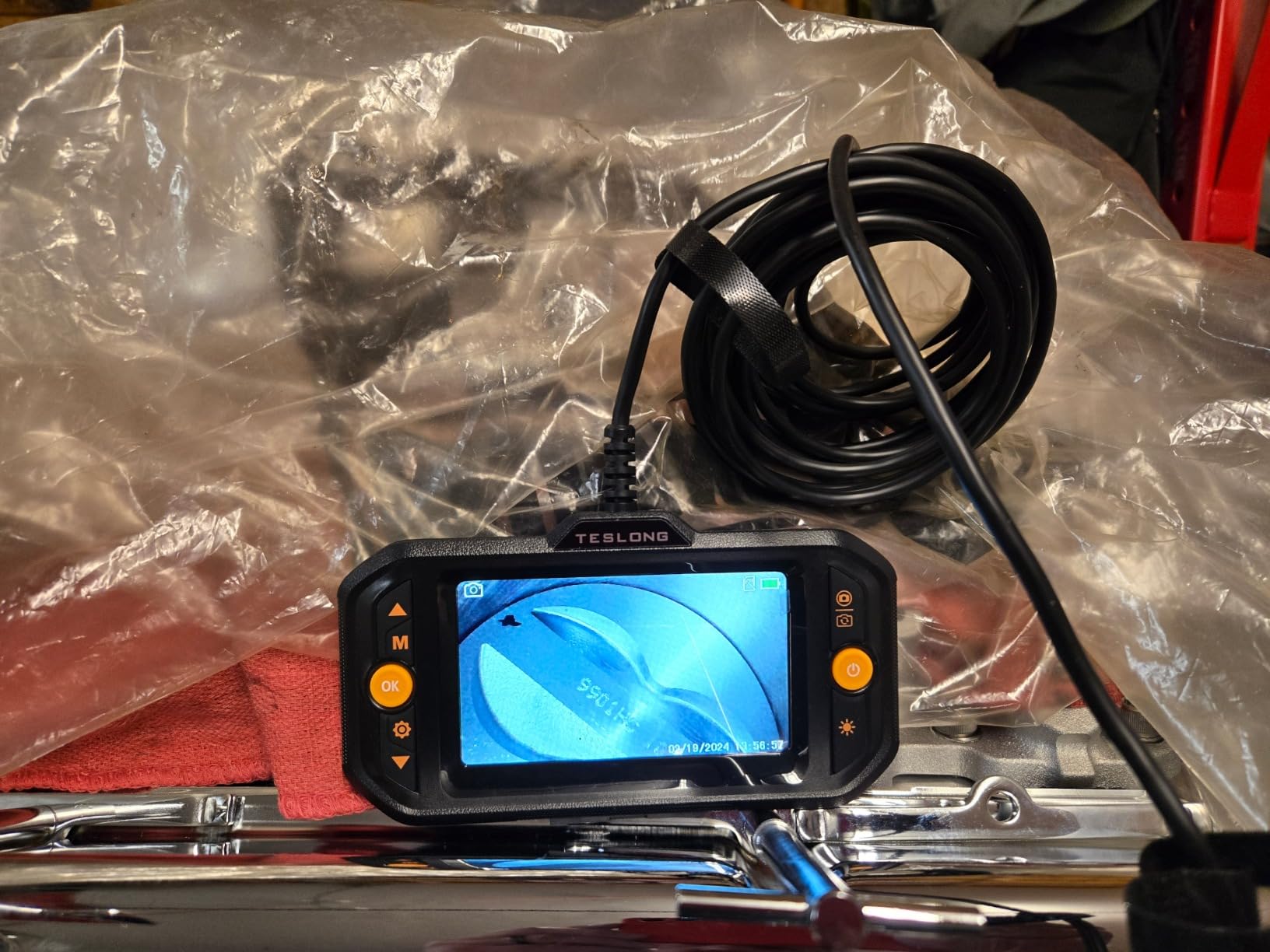 Teslong Borescope Camera with Light for Automotive Mechanic Plumbing Wall customer photo 2