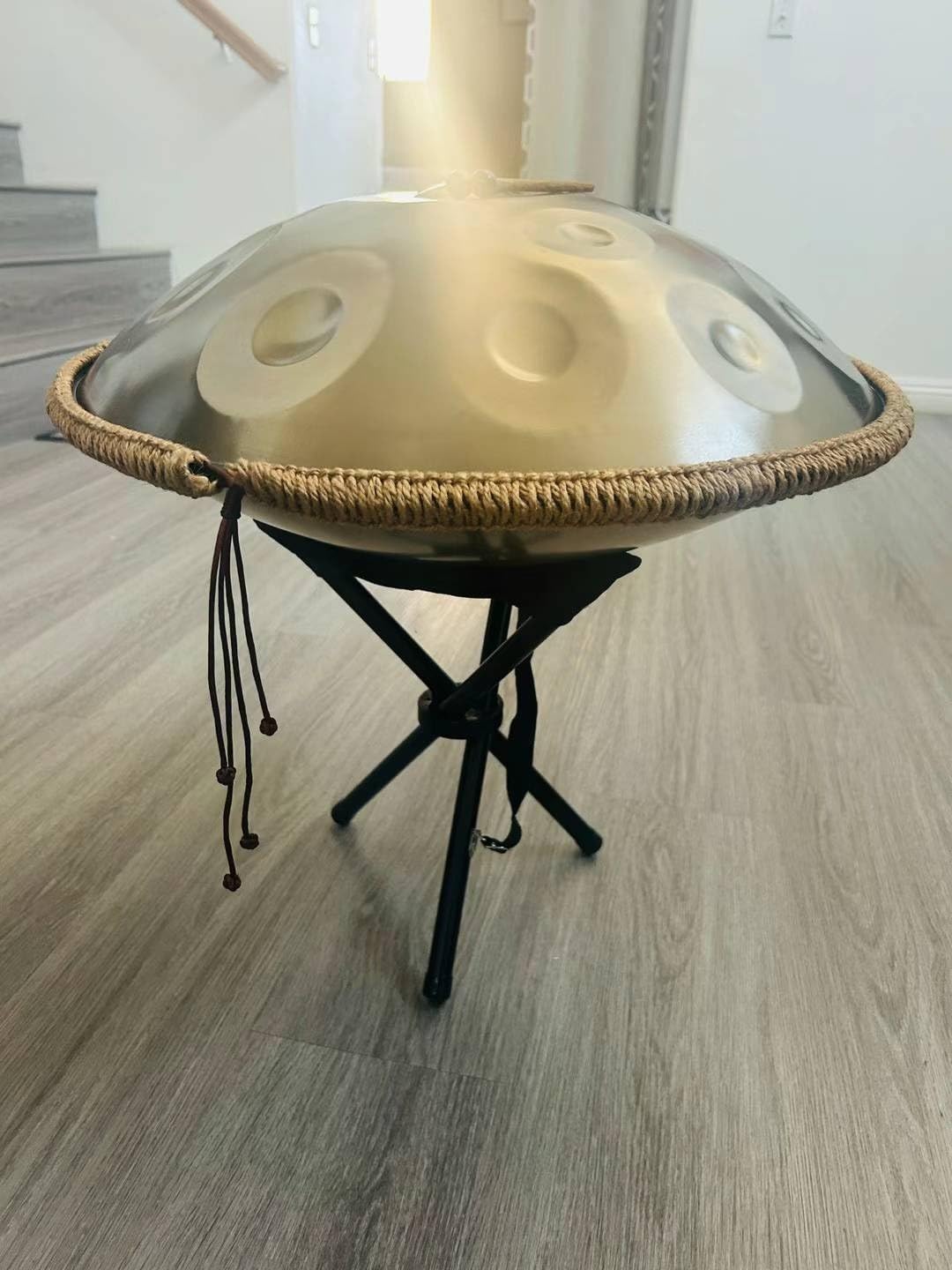 Handpan Drum - 22-Inch 9-Note D Kurd 440Hz - Hand Tuning Handpan - Includes Soft Bag, Mallets, Stand, Note Stickers, Cleaning Cloth - Artist Performance Video customer photo 2