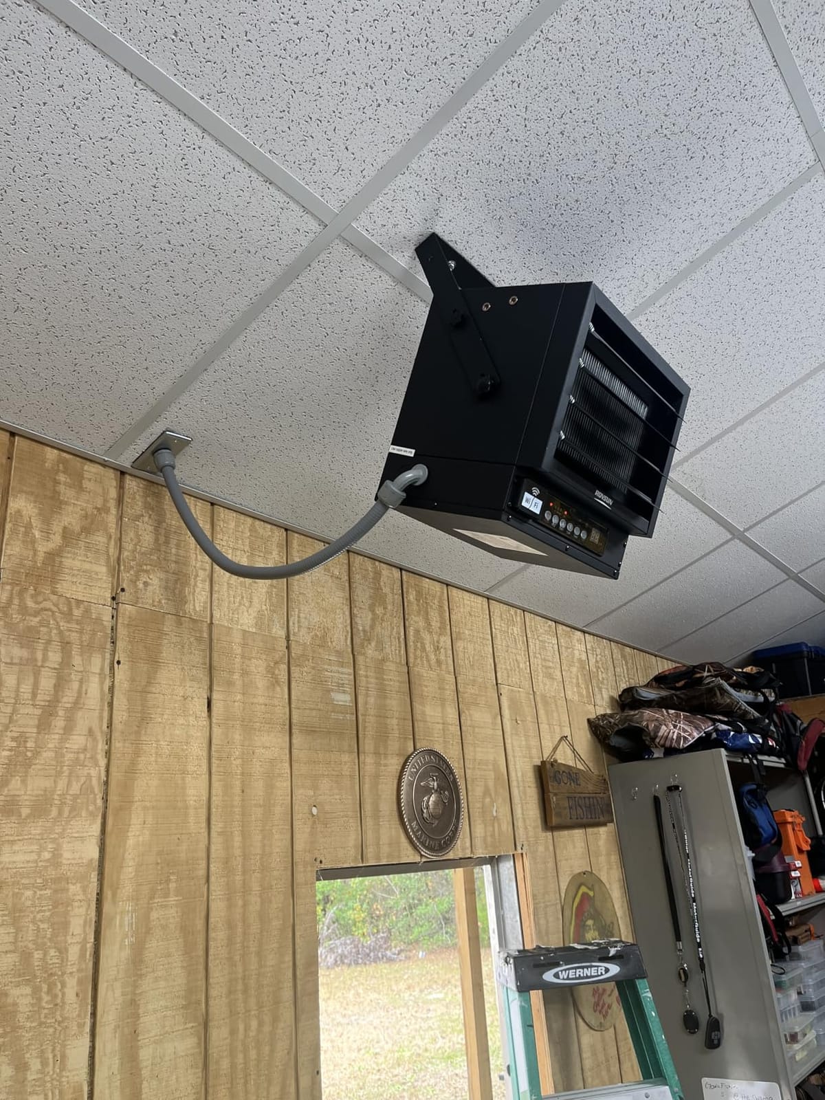 ROVSUN 7500W Electric Garage Heater with Remote & APP Control, Digital Fan-Forced Ceiling Mount Heater with Thermostat, 12H Timer & Overheat Protection, 240V Hardwired for Workshop Factory customer photo 1
