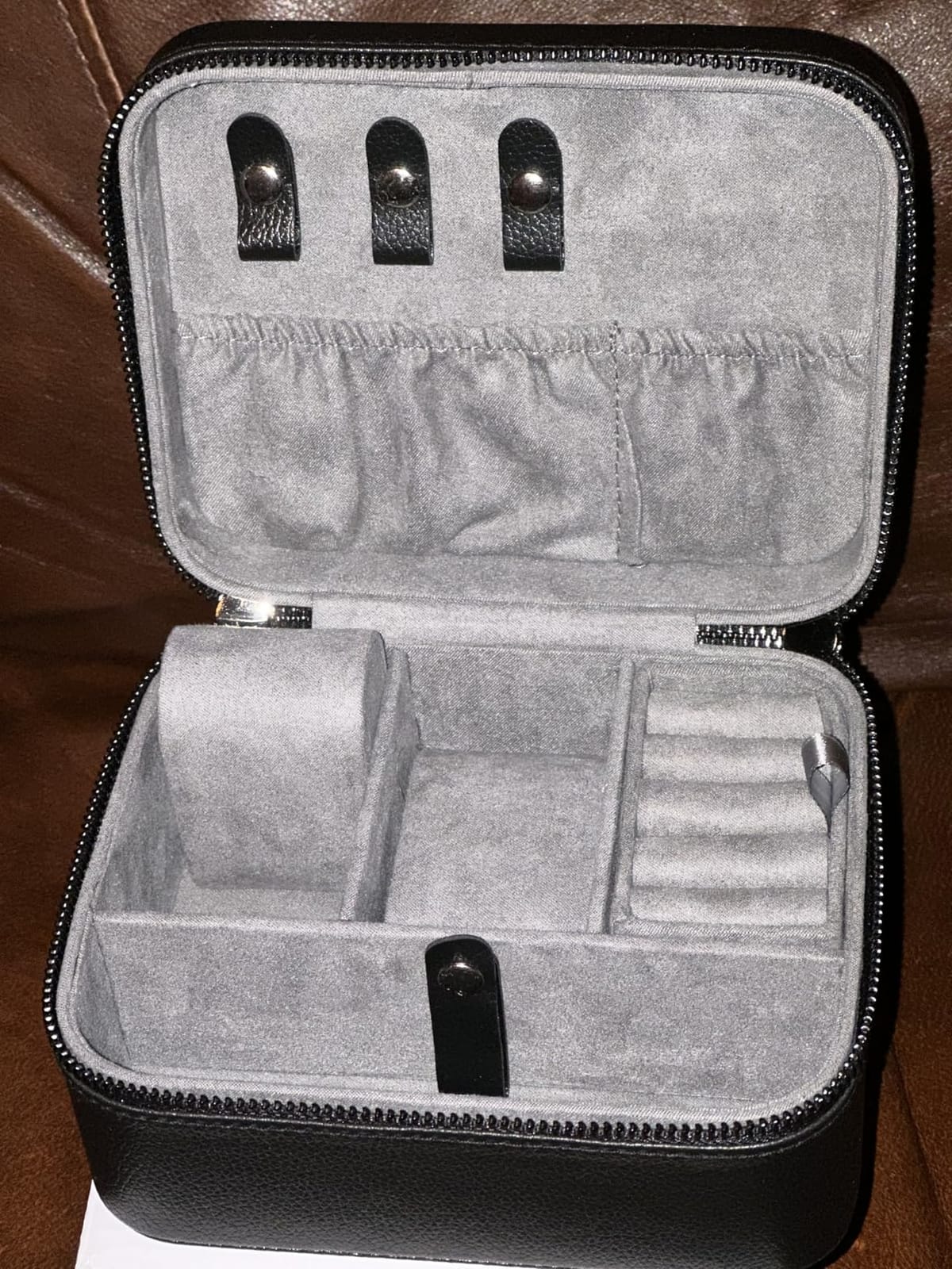 ProCase Travel Watch Case, 2 Slots Mens Jewelry Box -Brown customer photo 1